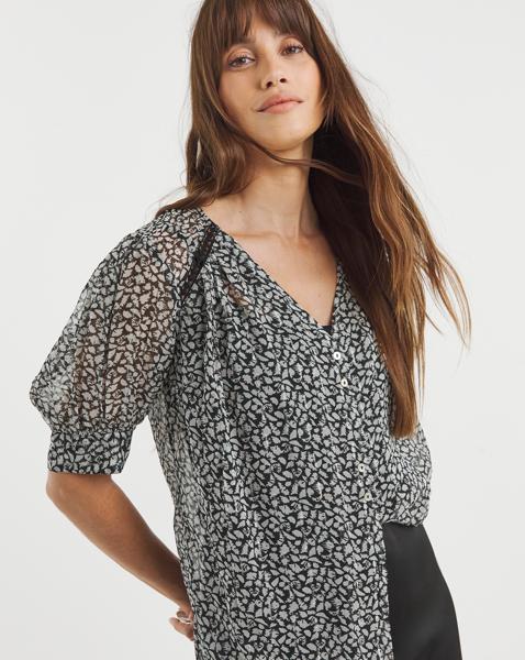Lurex Dipped Back Blouse