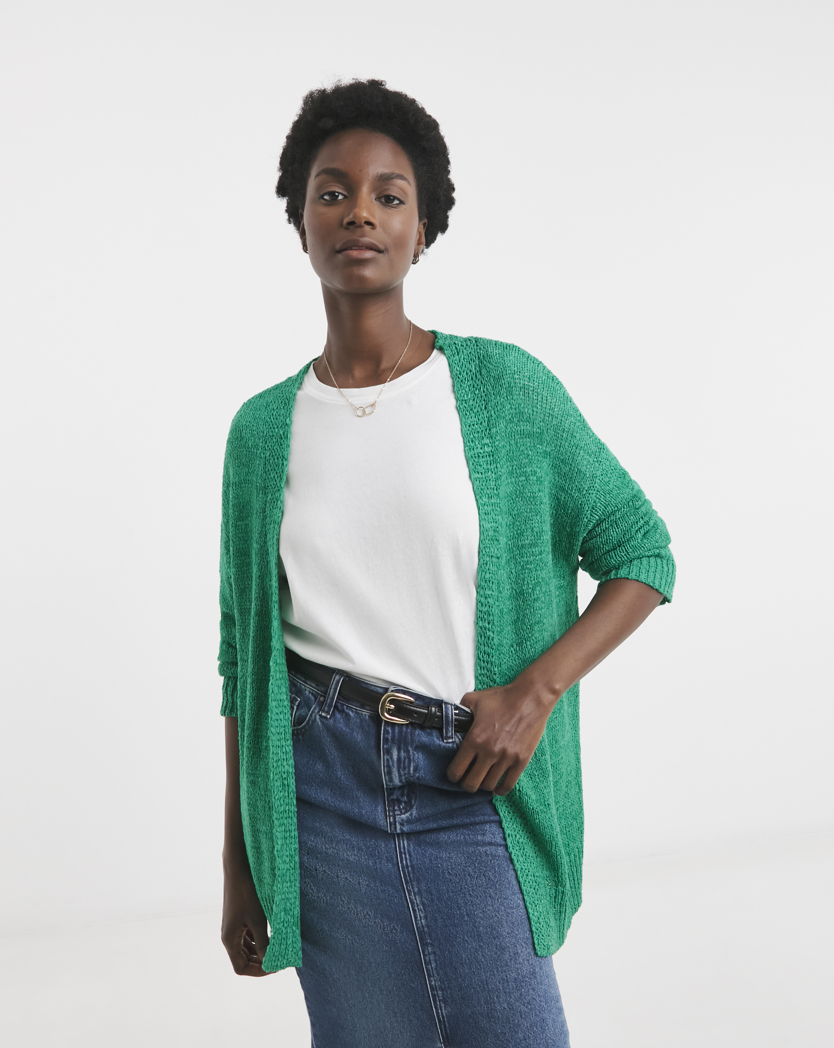TAPE YARN CARDIGAN