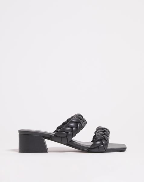 Plaited Low Heeled Sandals Ex Wide