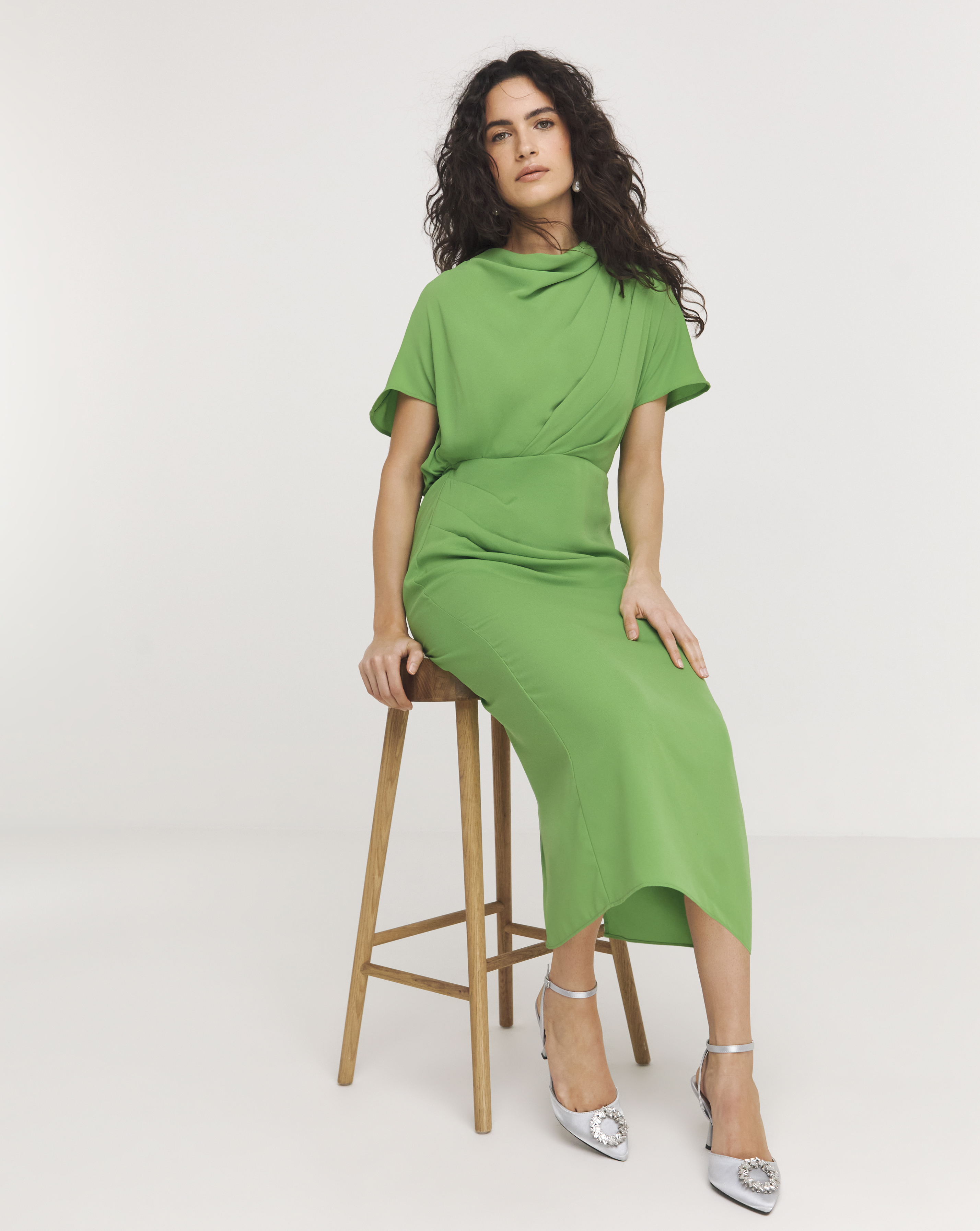 Joanna Hope Draped Midi Dress