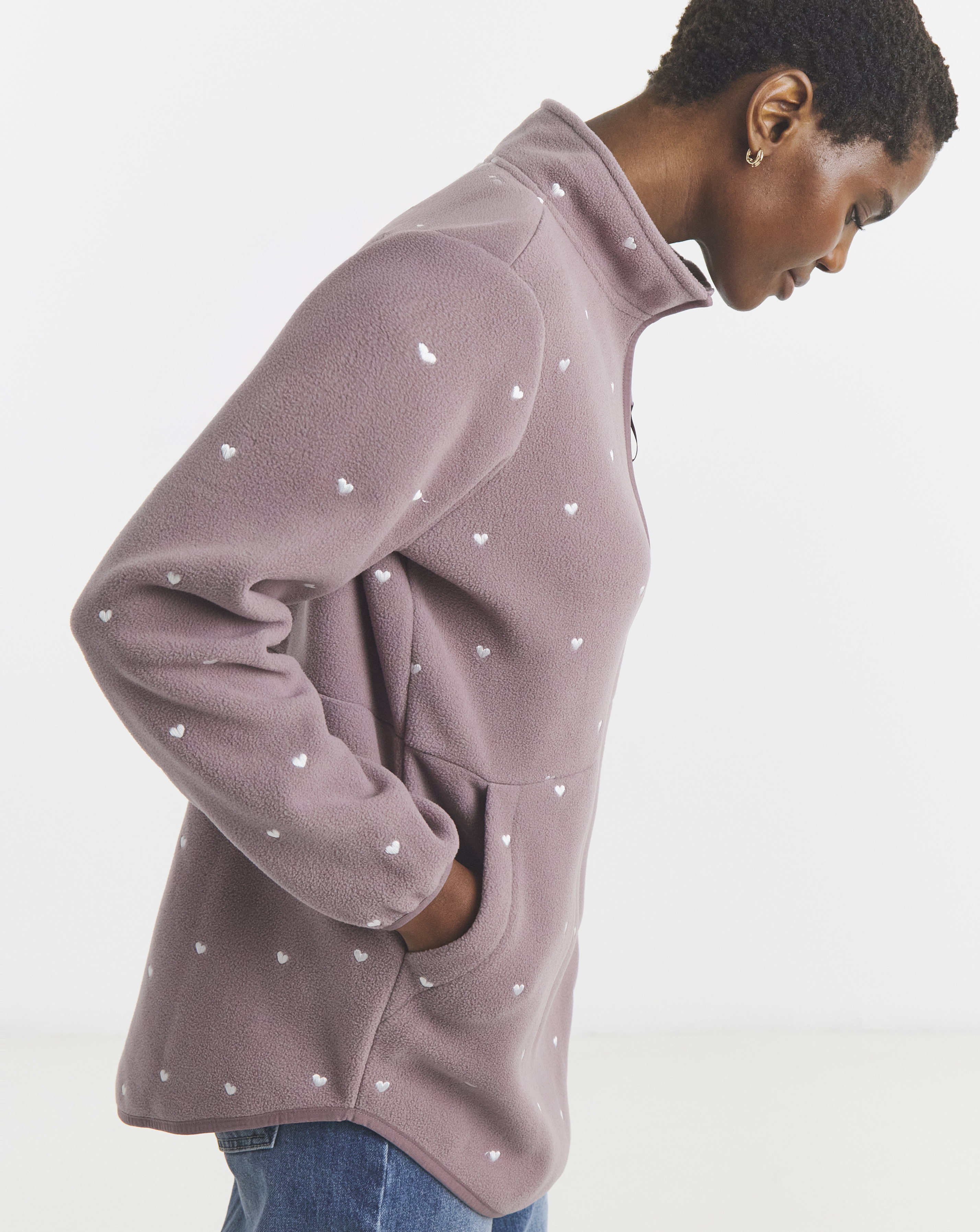 Zip Through Longline Fleece