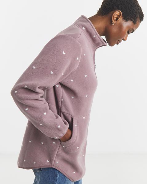 Zip Through Longline Fleece