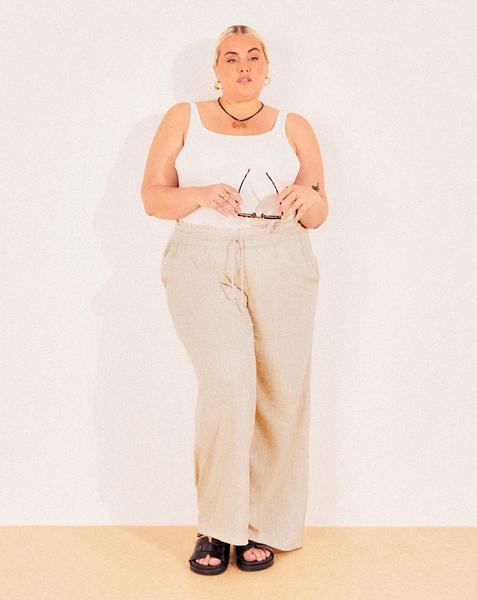 Linen Wide Leg Trousers