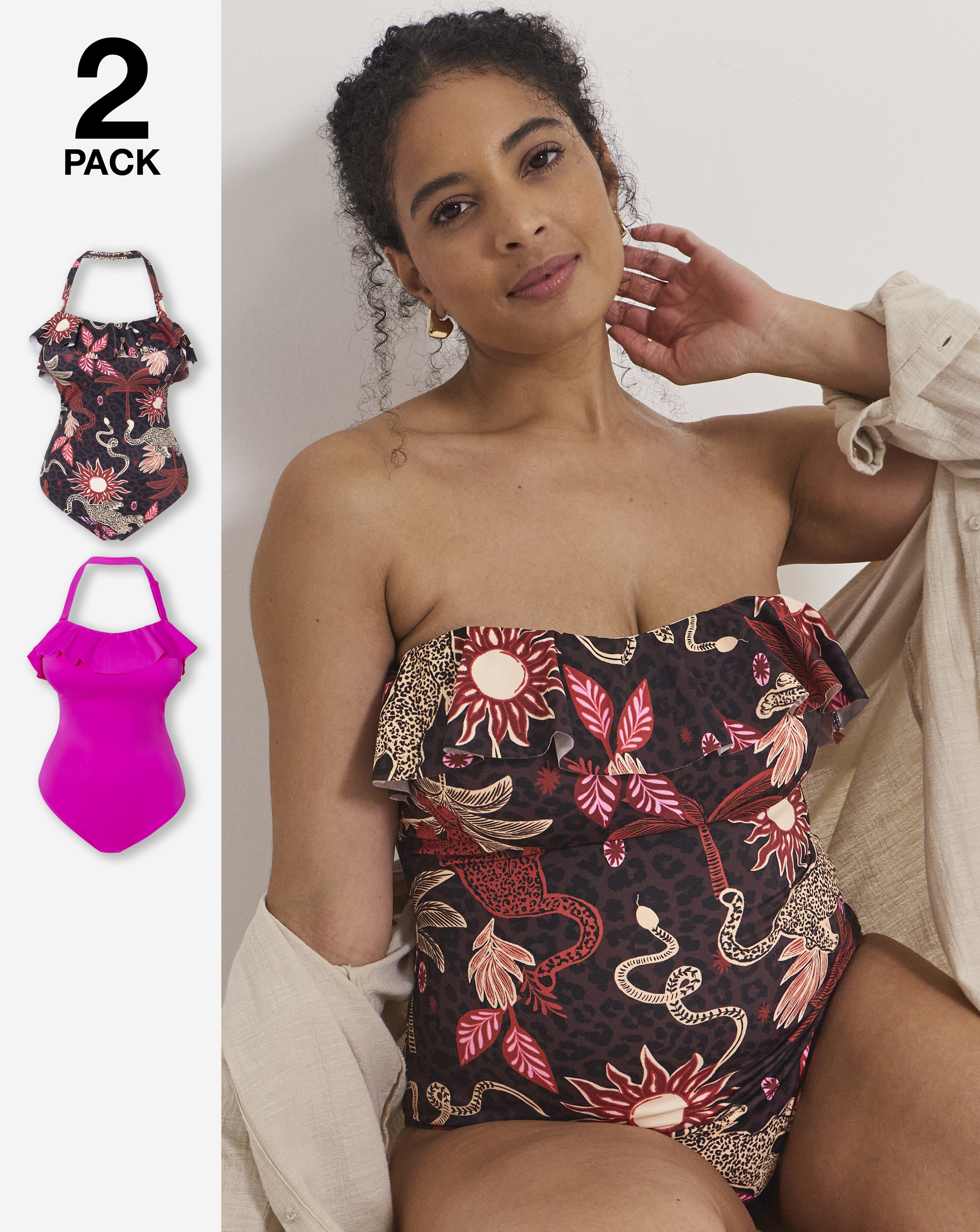 Simply Be Value 2 Pack Swimsuits