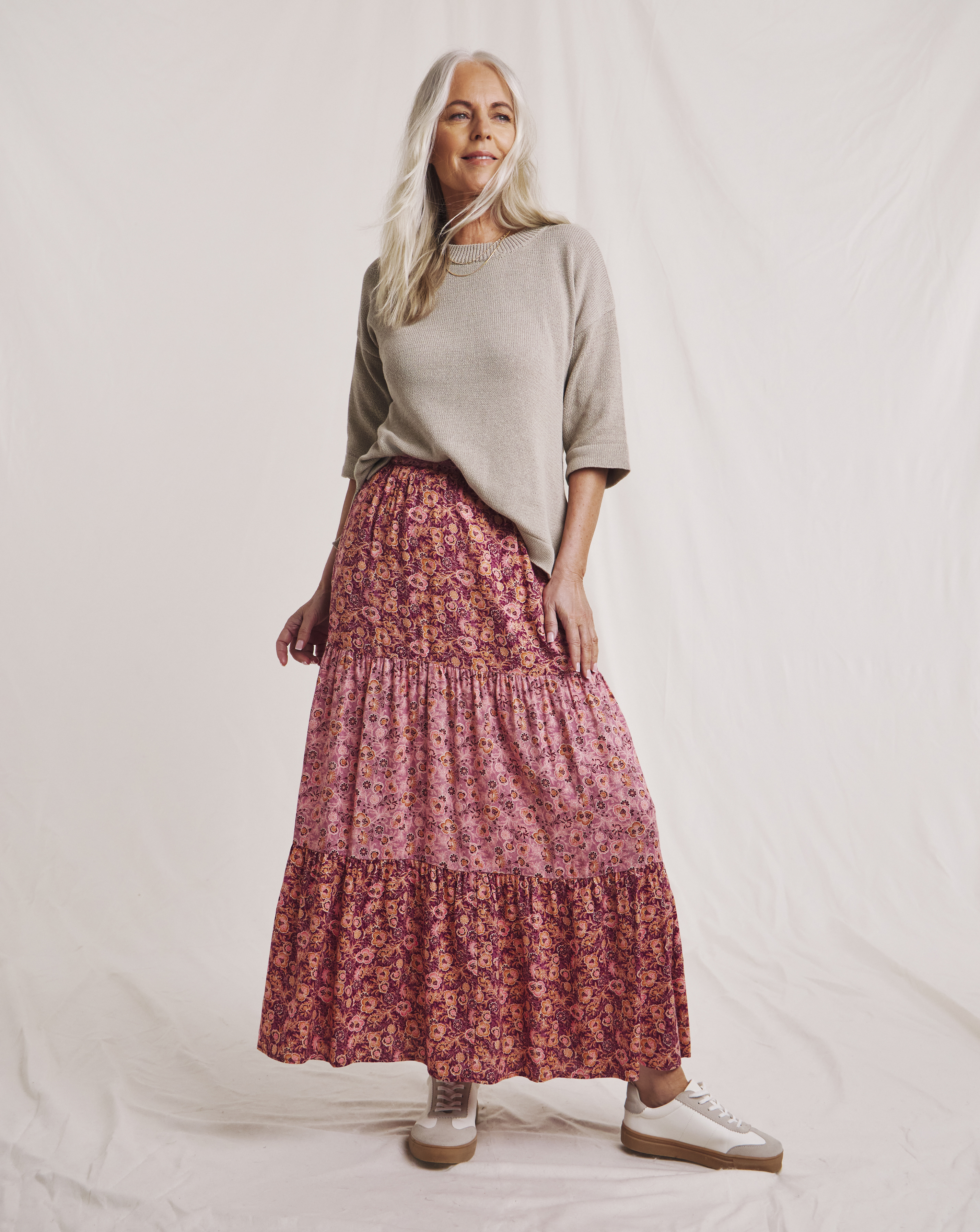 Julipa Mix Print Maxi Skirt