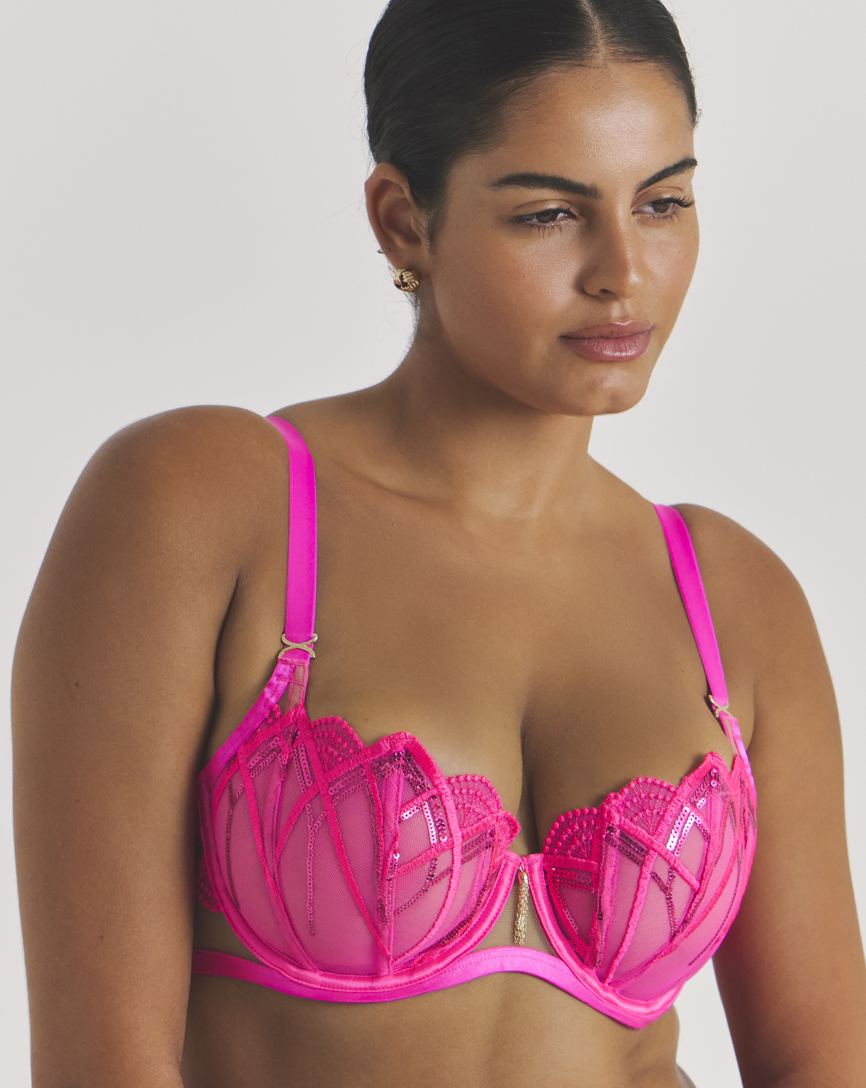 Ann Summers Women's Bright Pink Decadence Balcony Bra Pink 36Dd