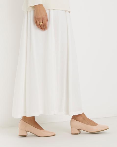Low Block Heel Court Shoes Wide