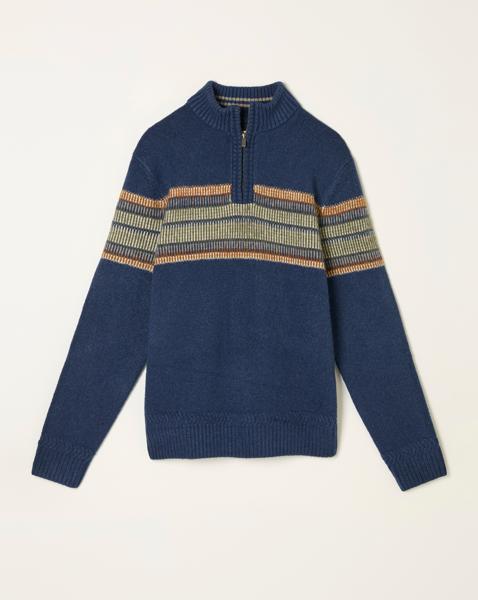 FatFace Runswick 1/2 Neck Jumper - Navy
