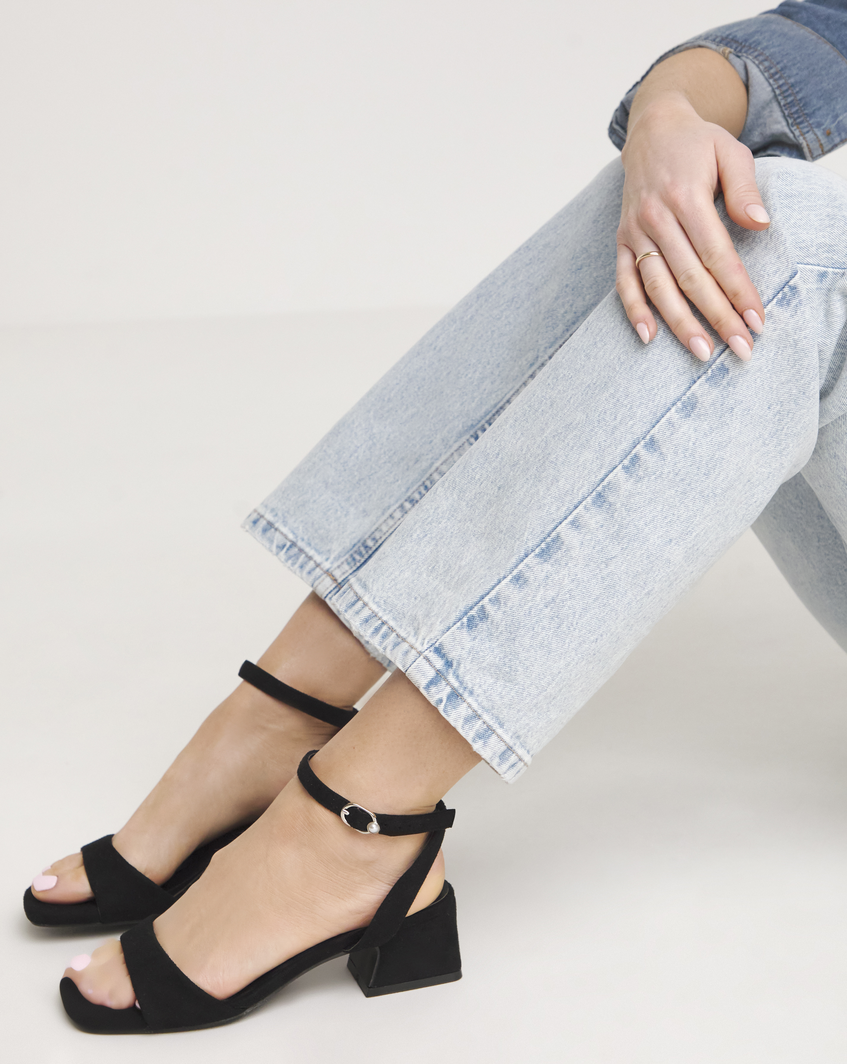 Barely There Low Block Heel Ex Wide