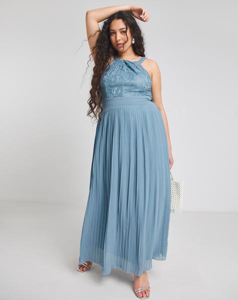 Little Mistress Lace Maxi Dress - Steel blue - Size 16 - Women's - 100% Polyester