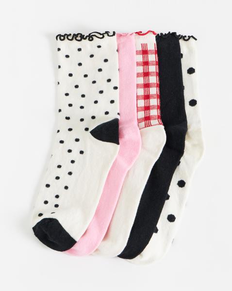 5 Pack Ankle Socks - Wide Fit Footbed