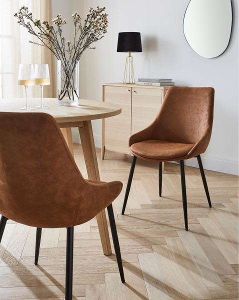 Etta Faux Leather Pair of Dining Chairs