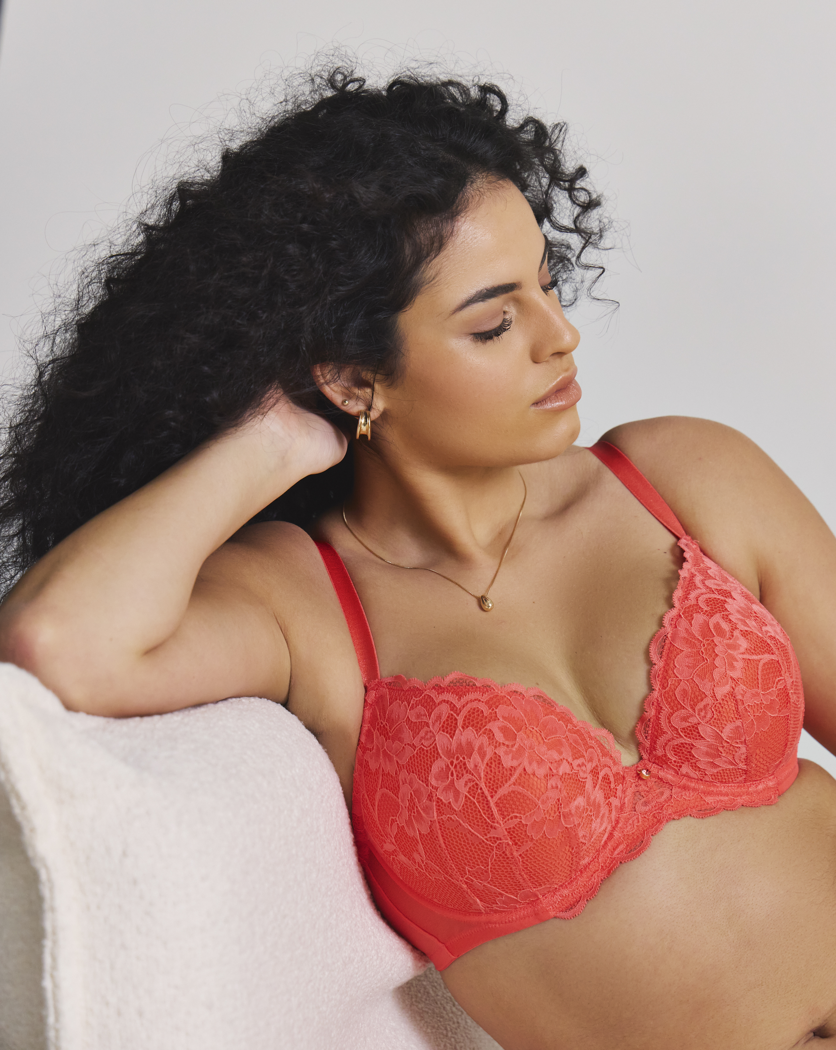 Ann Summers Sexy Lace Plunge Bra Coral