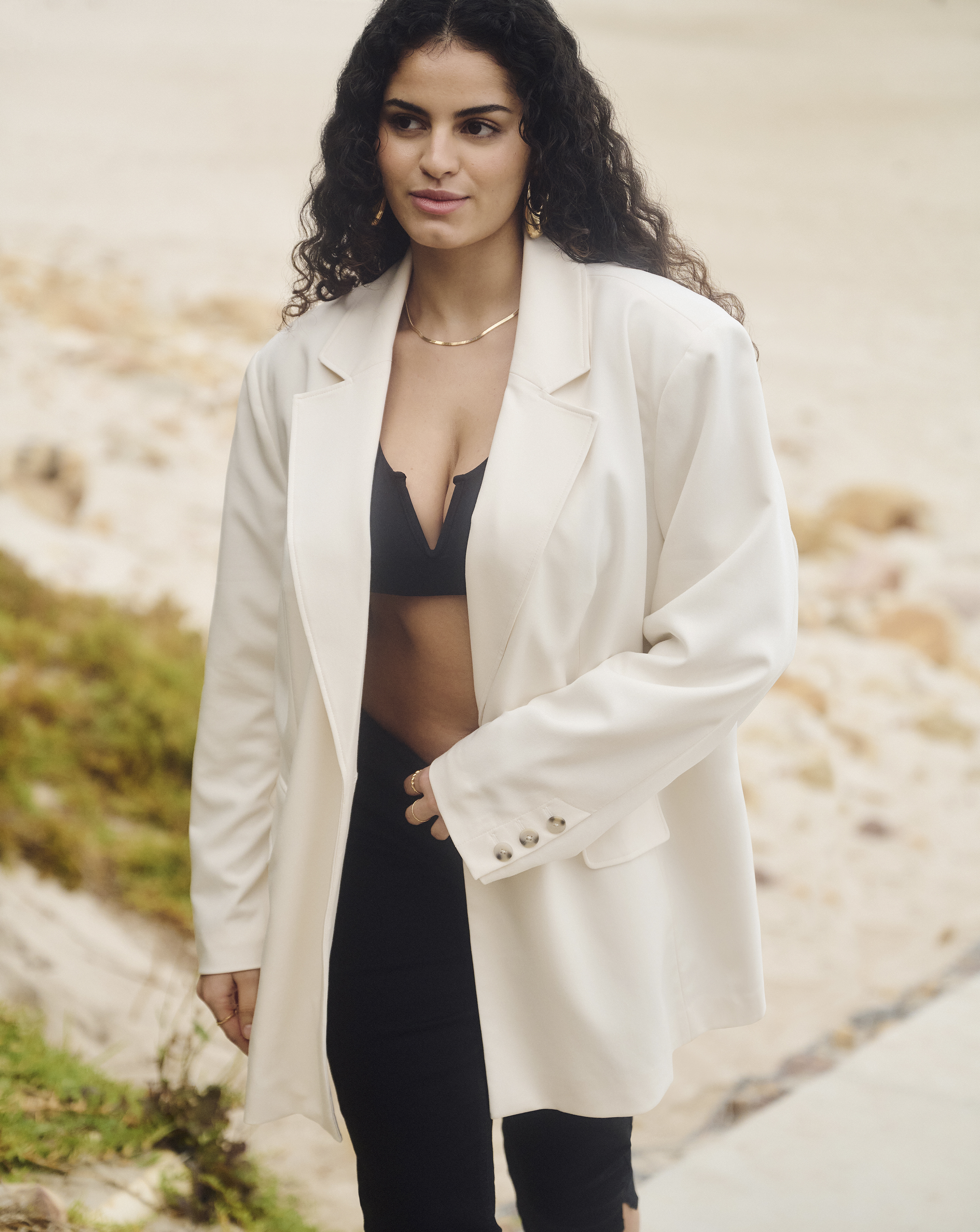 Simply Be White Oversized Blazer