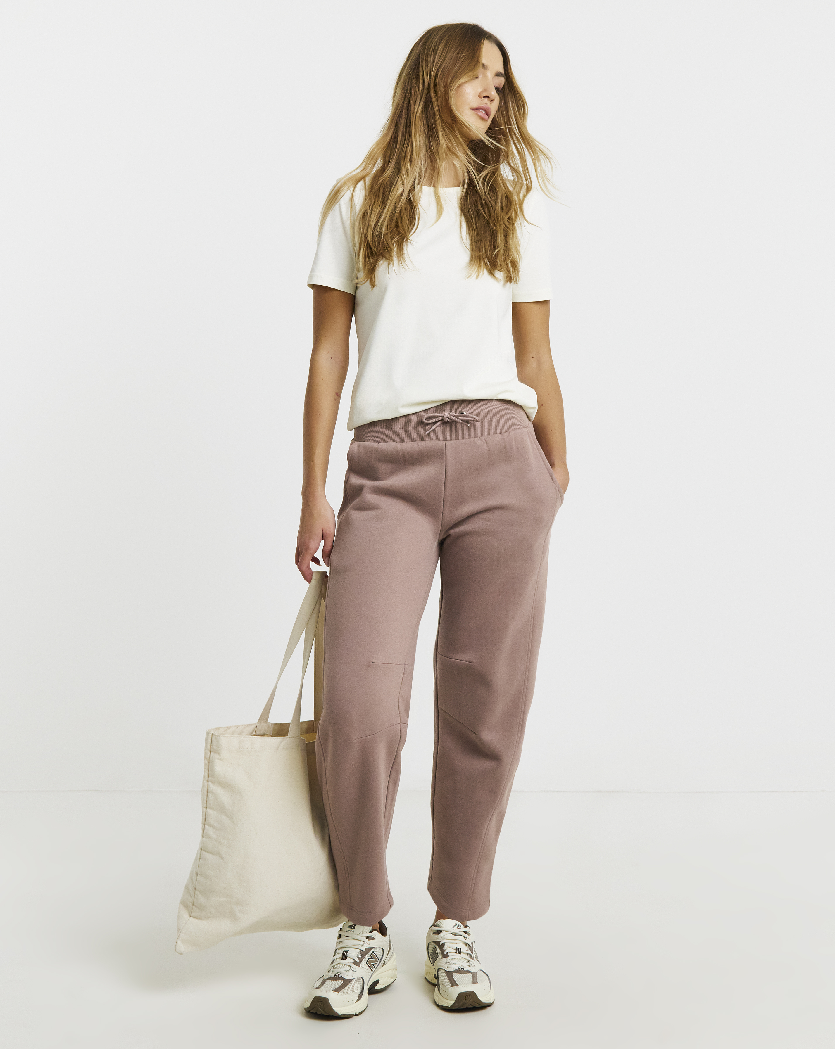 Wide Leg Jogger With Rib Panel