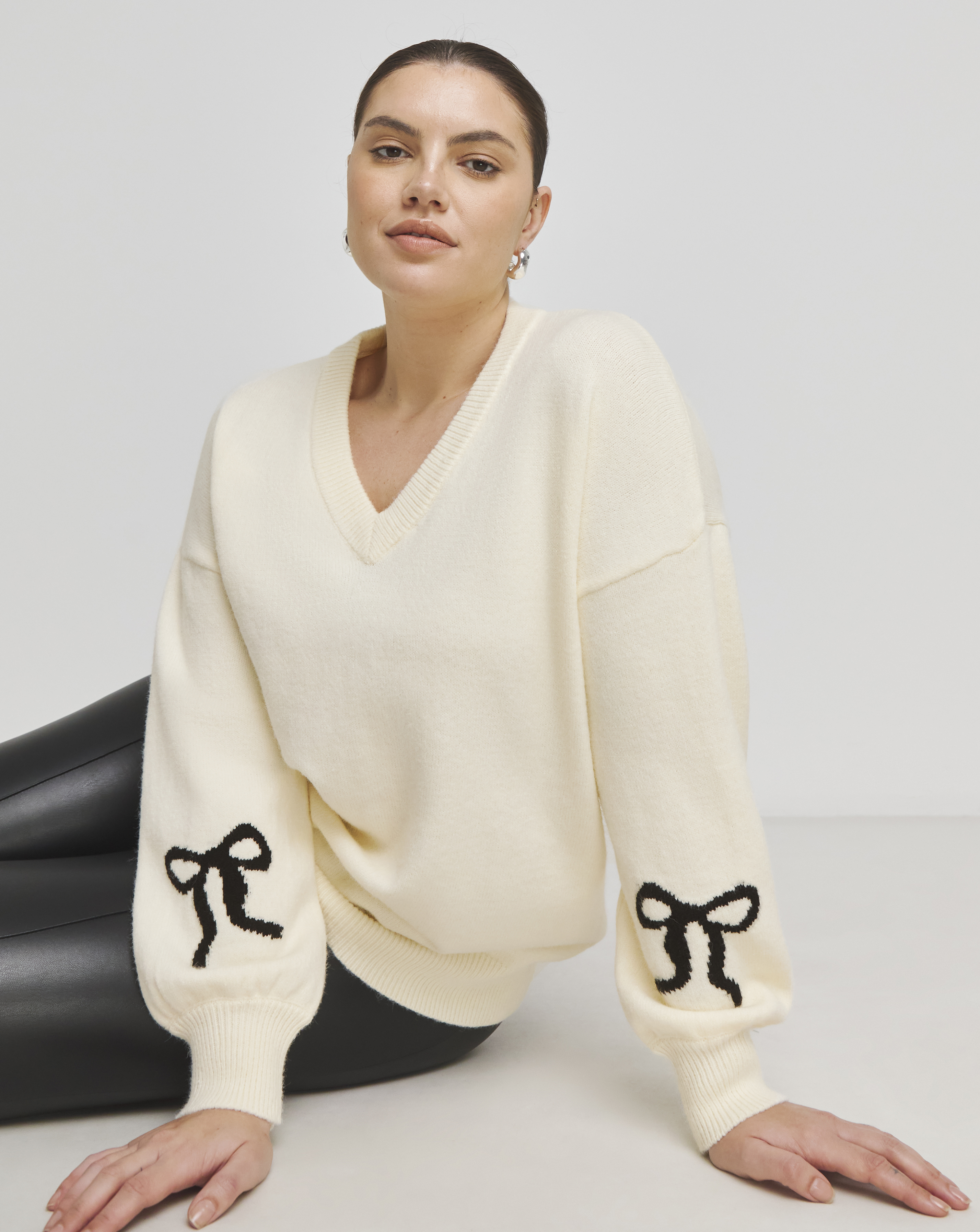 Simply Be Bow SleeveLongline Jumper