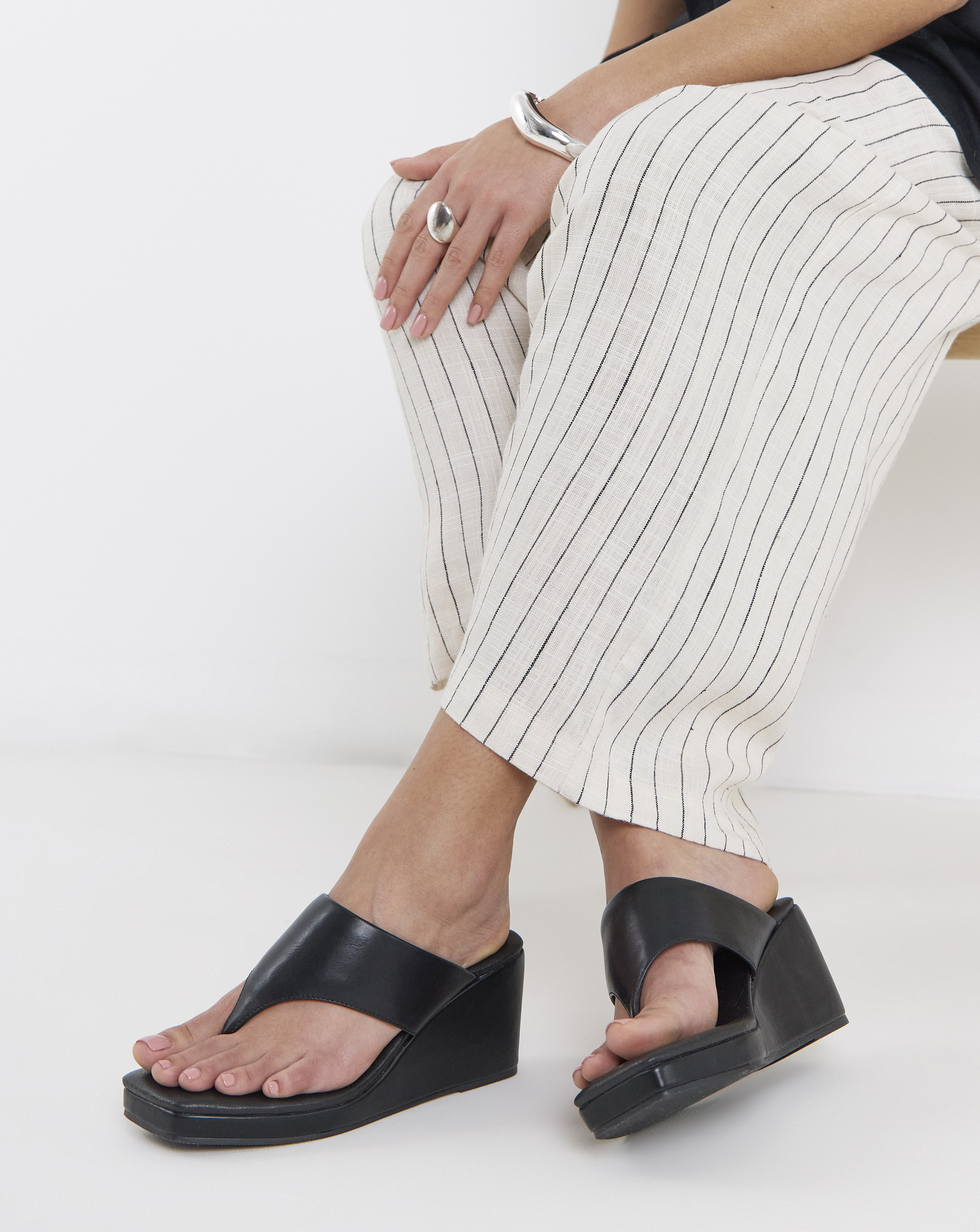 Wedged Toe Post Sandals Extra Wide Fit