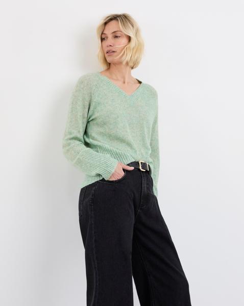 Sheer V Neck Jumper