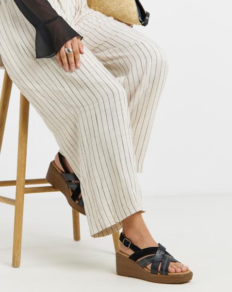 Crossover Wedge Sandal Wide