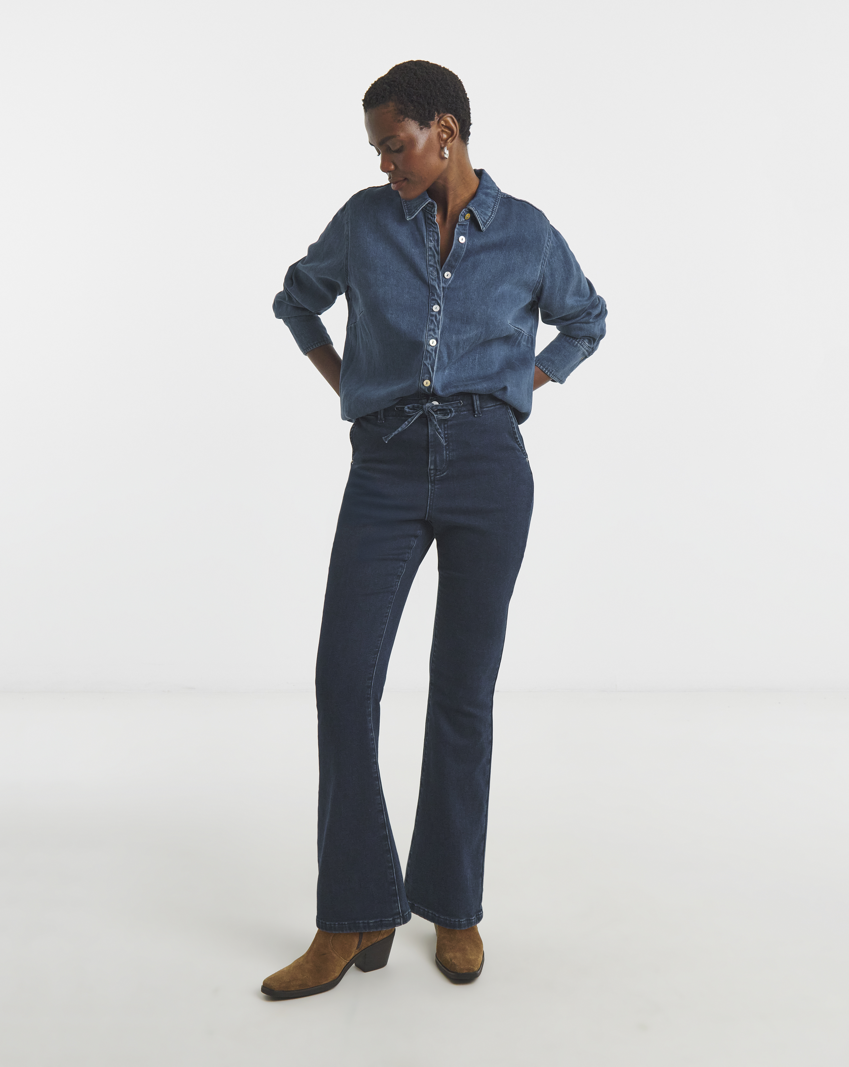 Indigo Fleece Lined Cosy Bootcut Jean