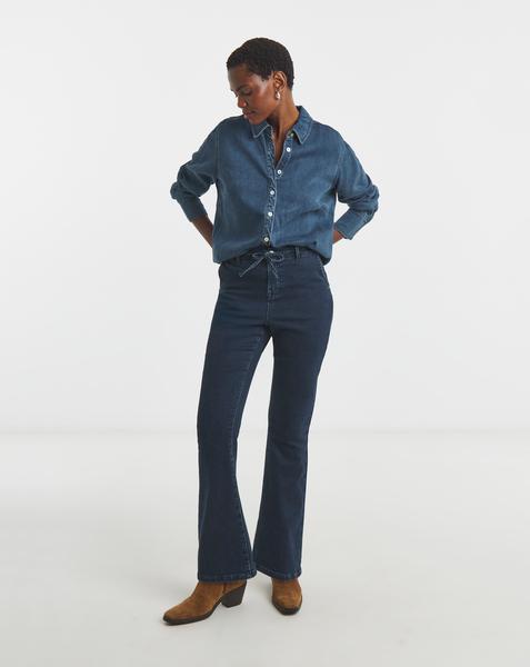 Indigo Fleece Lined Cosy Bootcut Jean