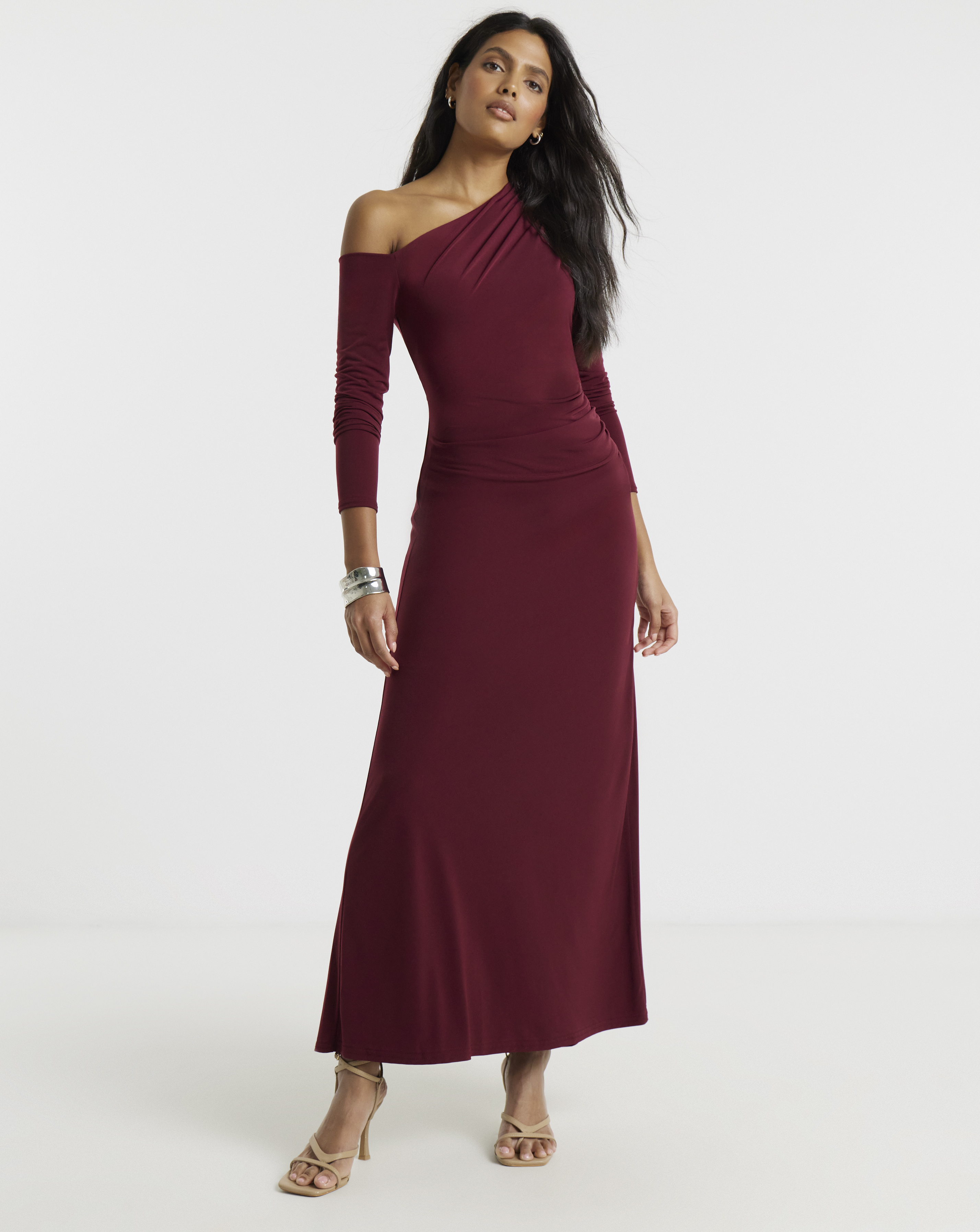 Flounce London Asymetric Ruched Dress