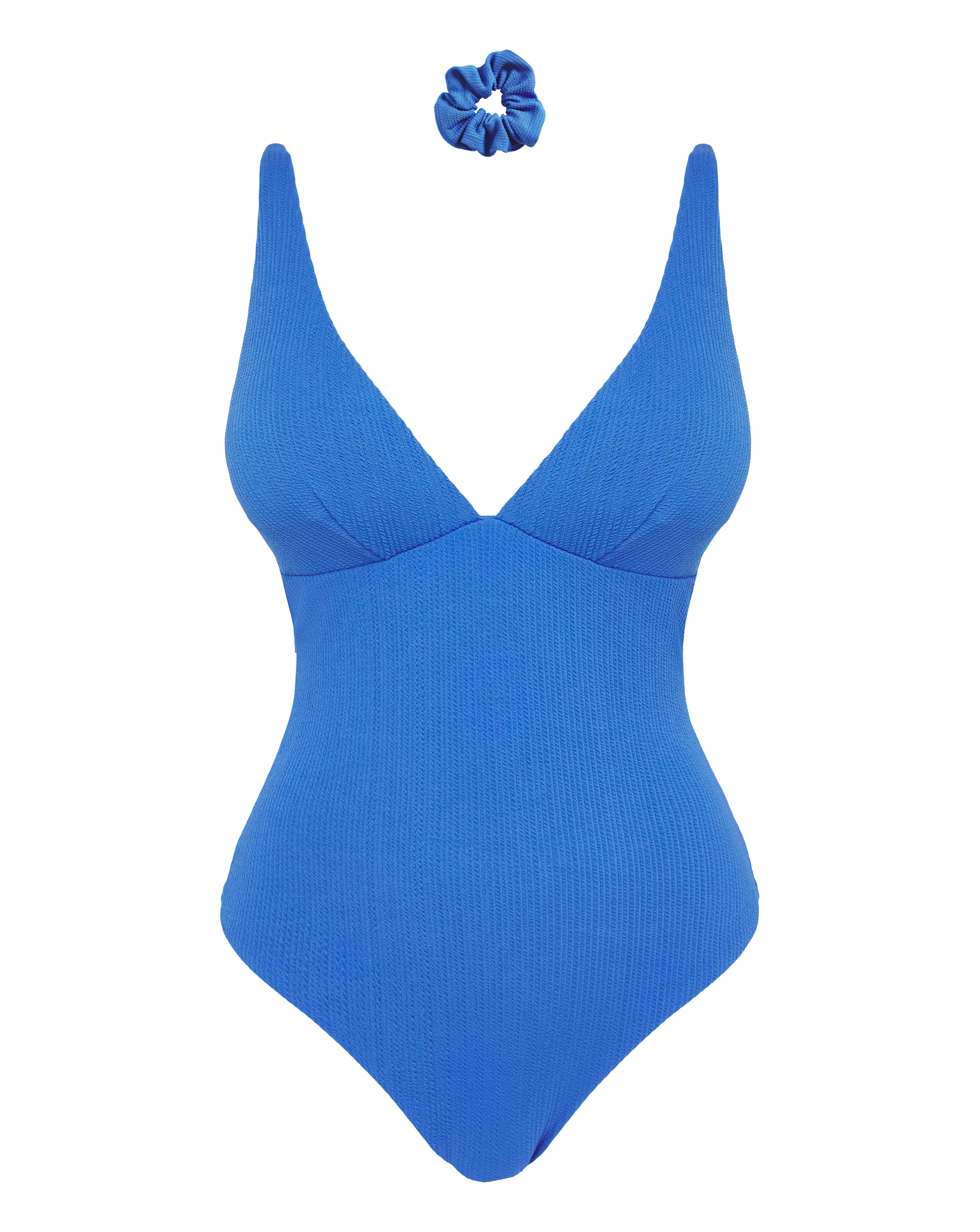 Crinkle Plunge Swimsuit And Scrunchie