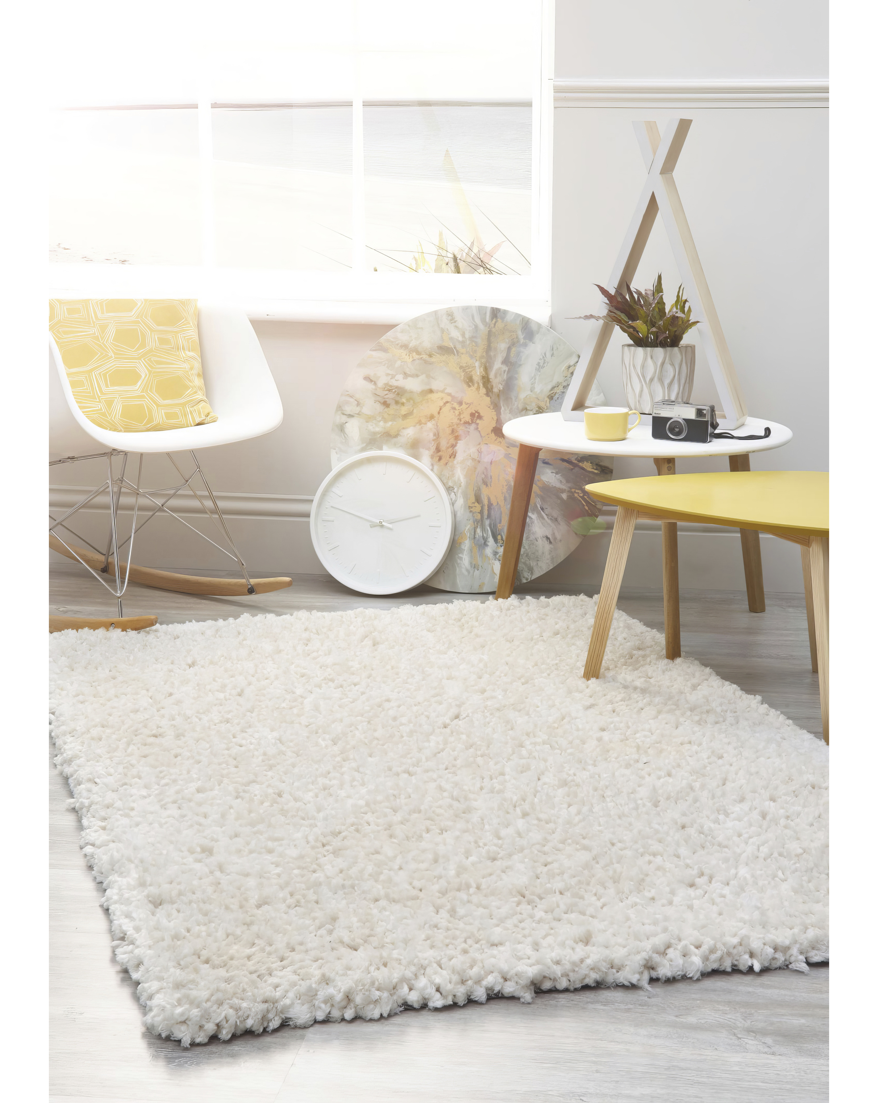 Origins Cream Portland Boucle Shaggy Cosy Rug 60X110