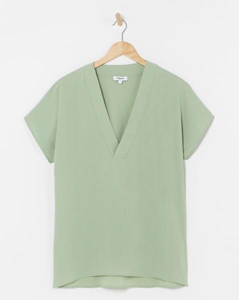 Sage V Neck Boxy Top