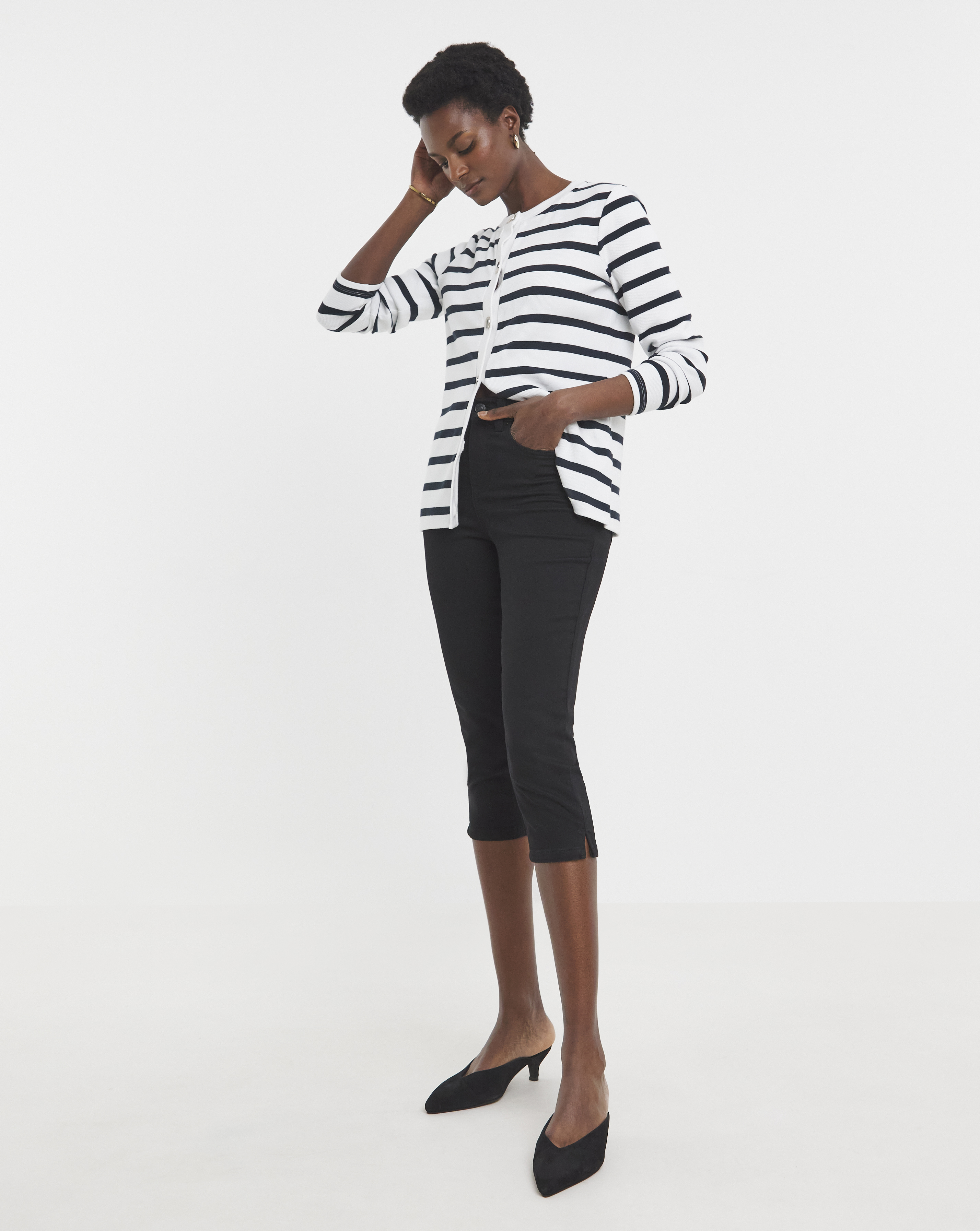 Black Denim Capri
