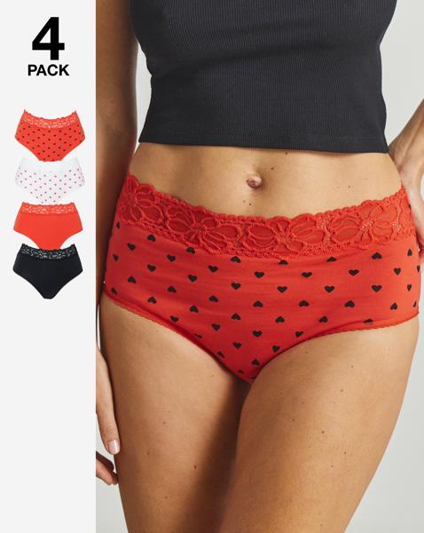 4 Pack Lace Top Full Knickers