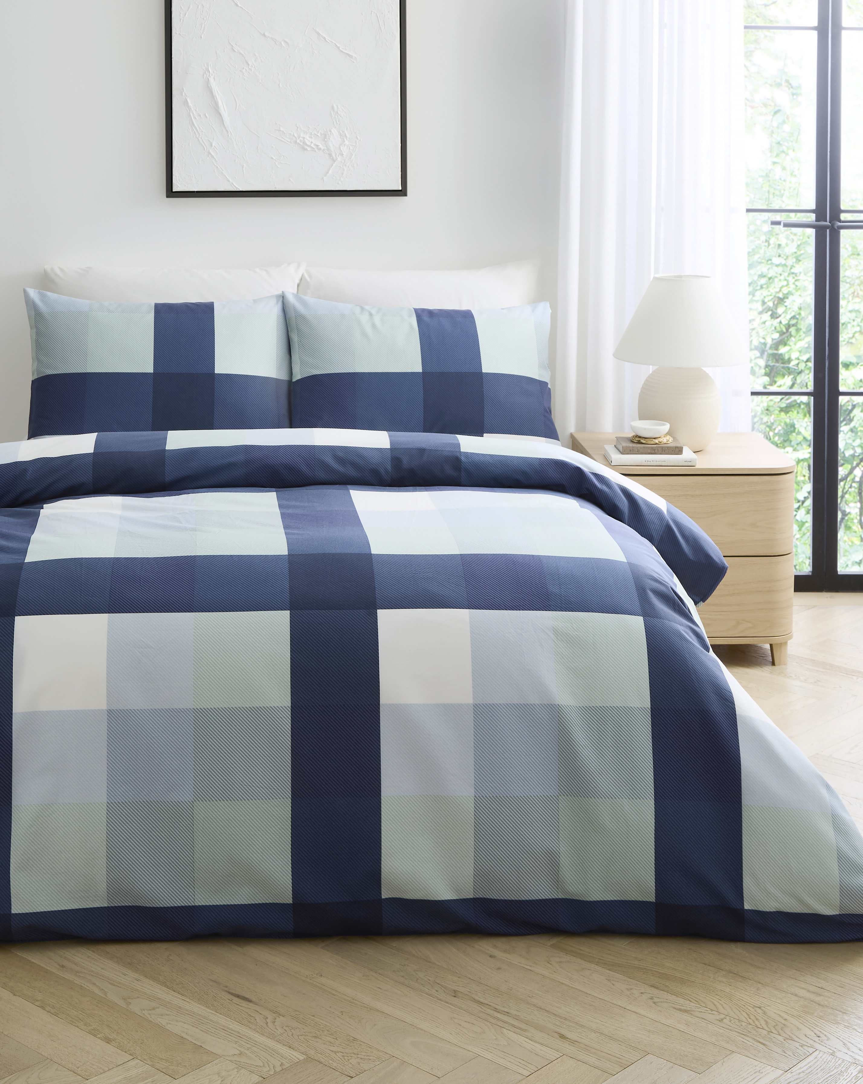 Darcy Check Cotton Blend Duvet Set