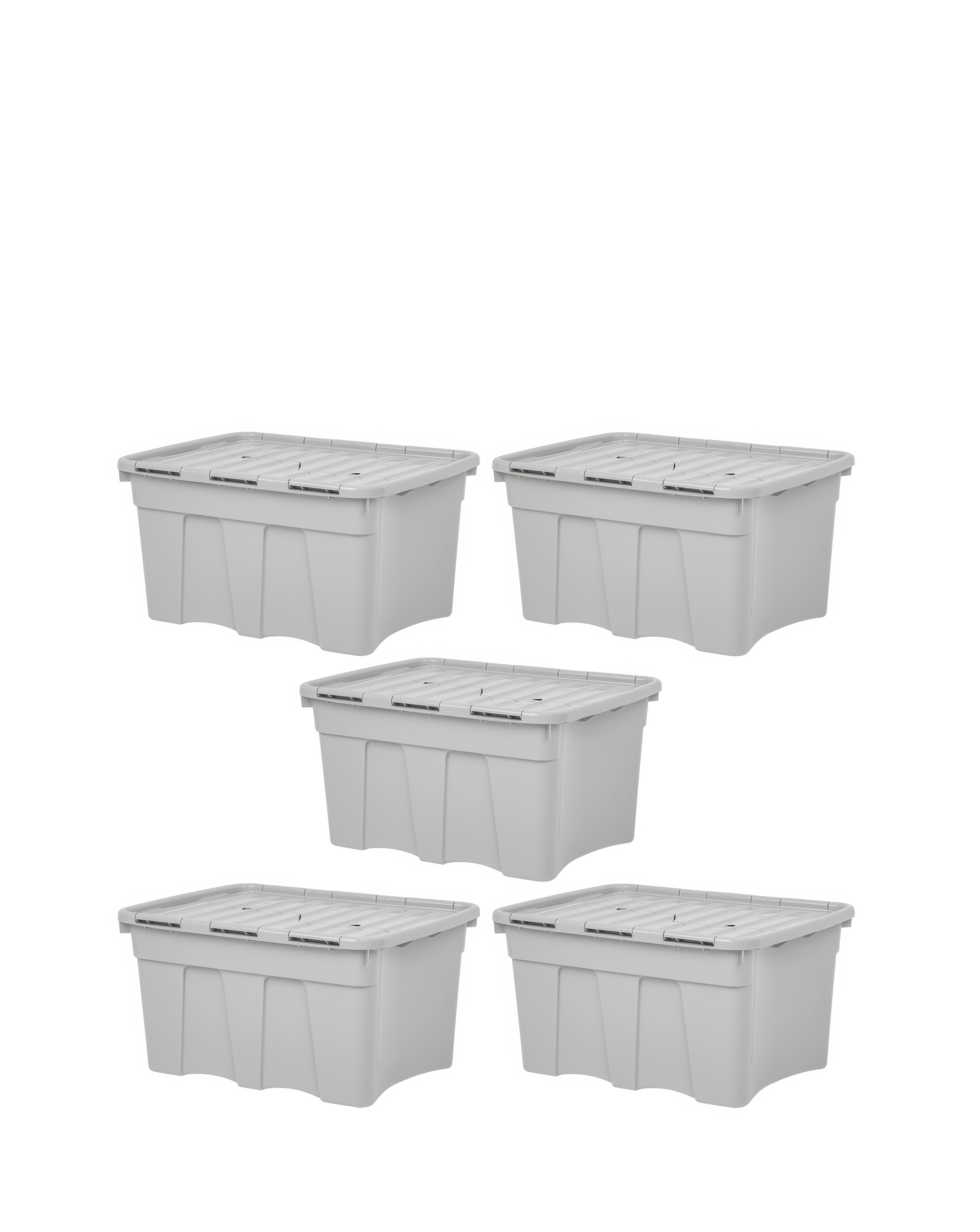 Wham Grey Upcycled Croc Box&Lid 5Pk 54L