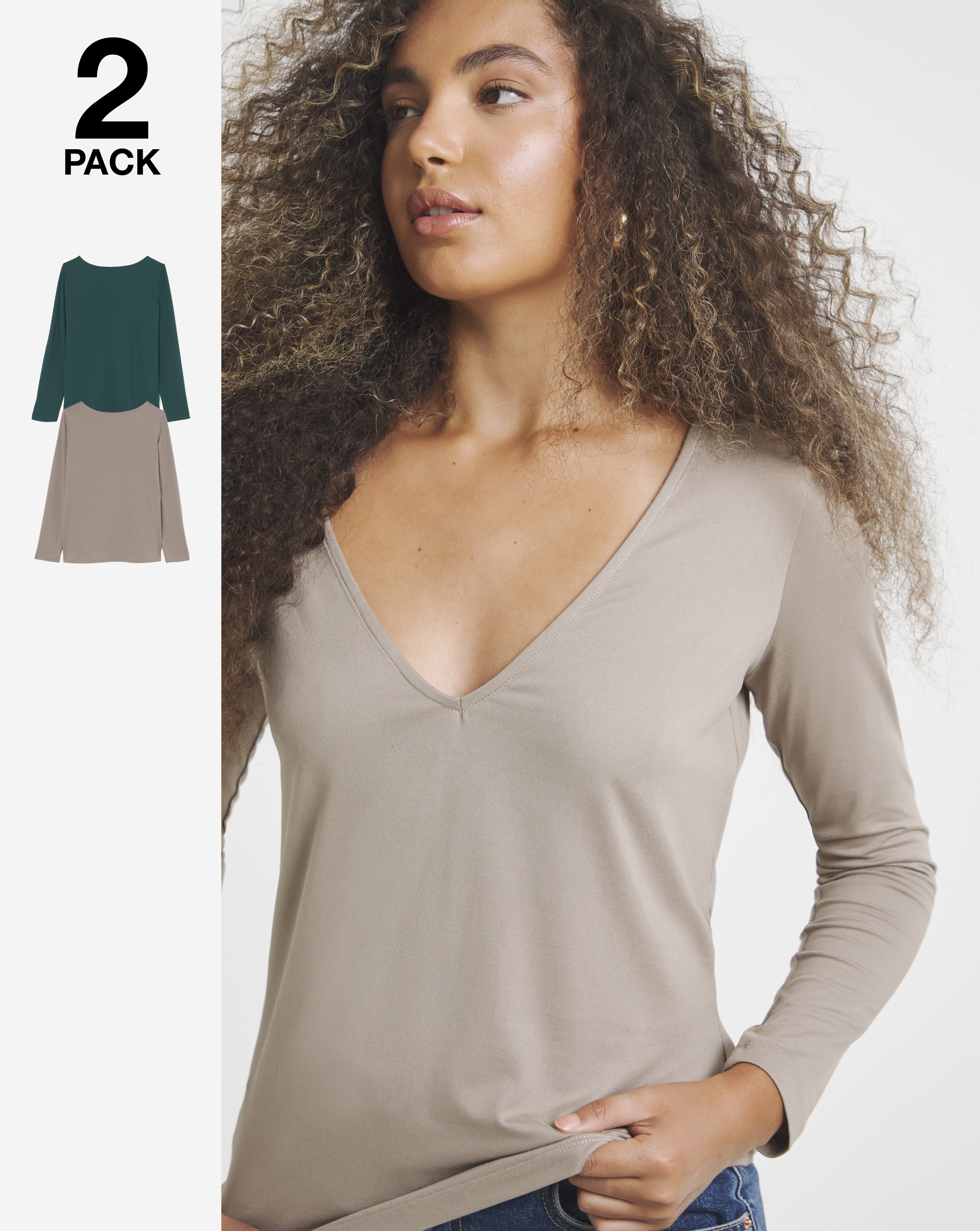 2 Pack Reversible V Back Tops
