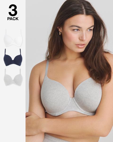 3 Pack Cotton T-Shirt Bras