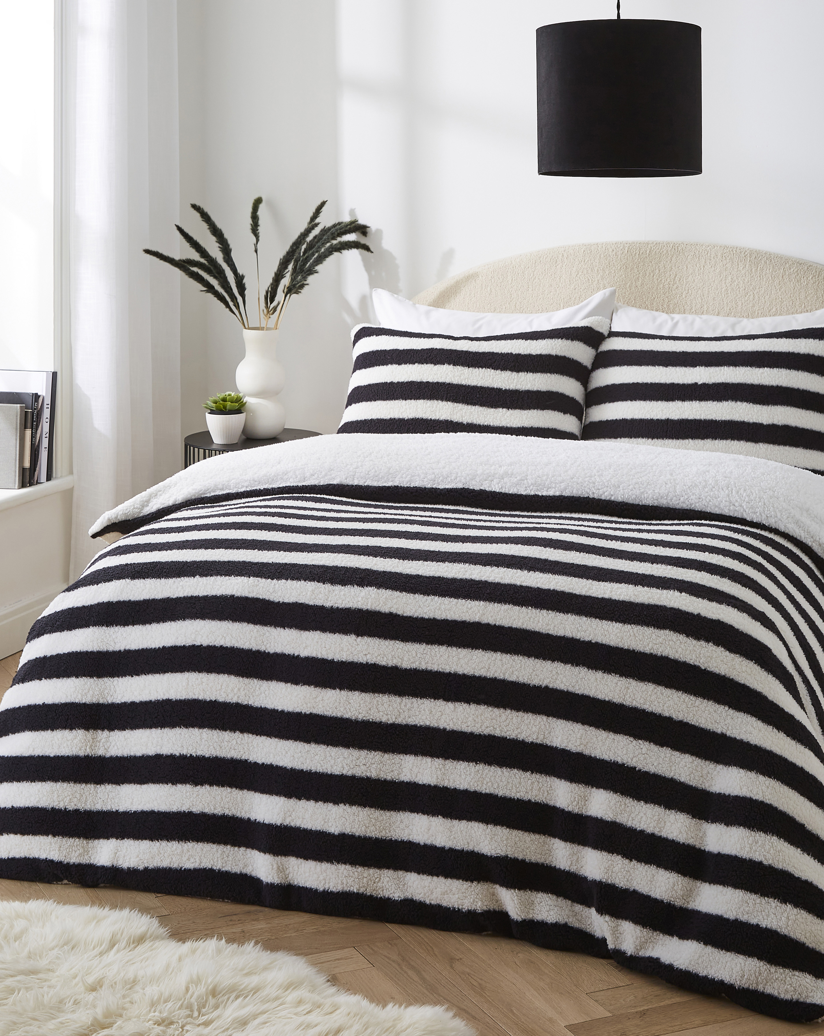 Striped Fleece Duvet Set