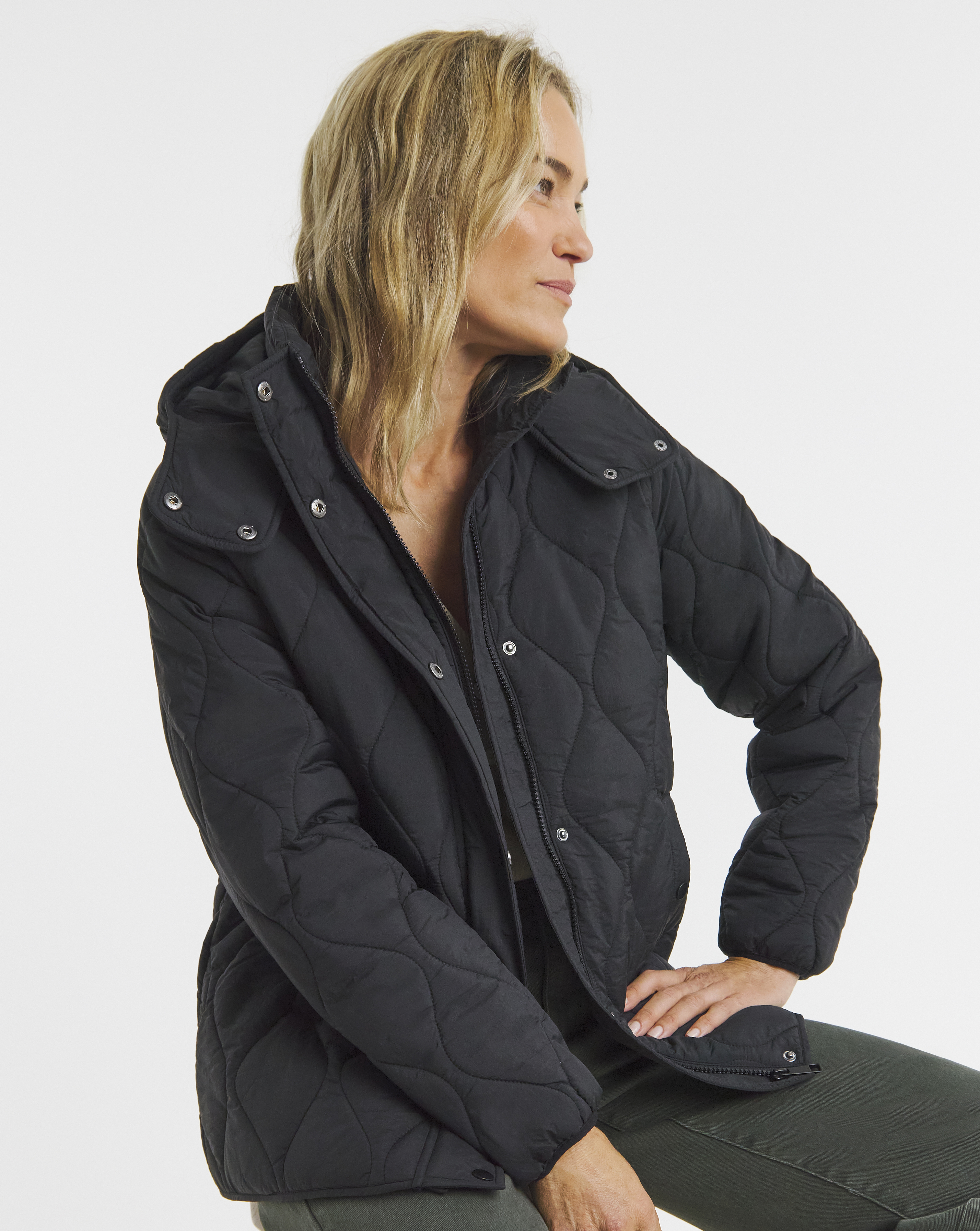 Short Hooded Quilted Jacket