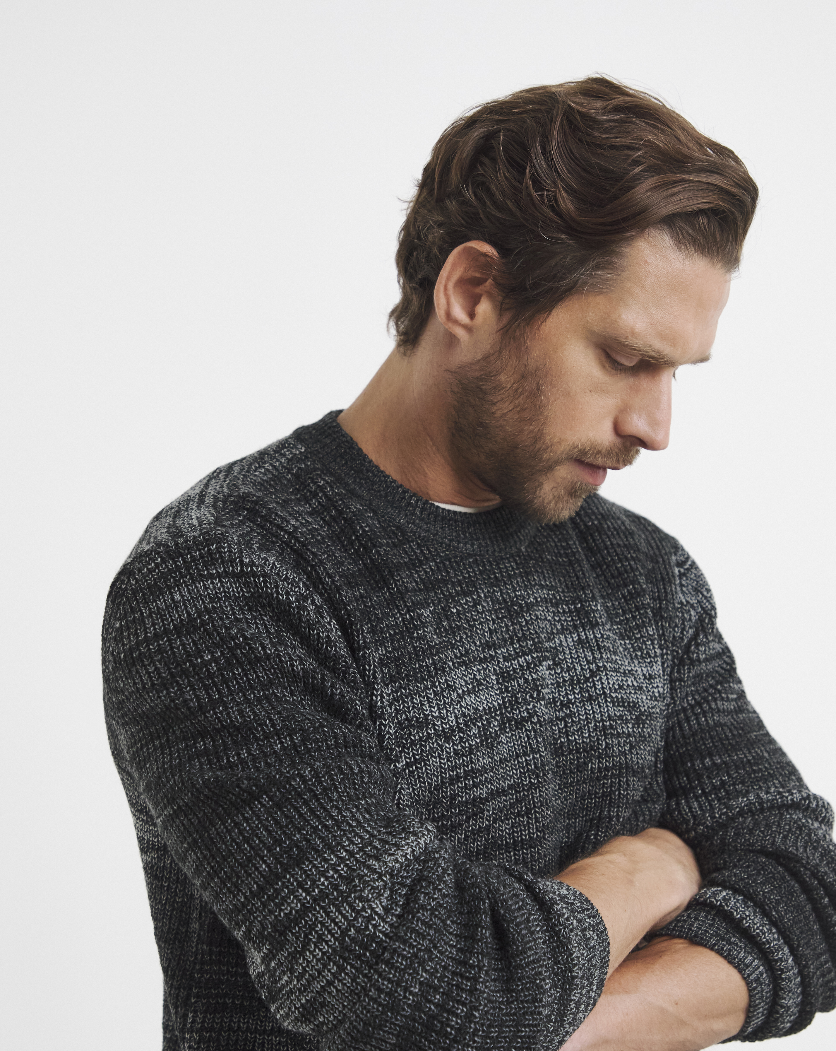 Relaxed Ombre Crew Neck Sweater