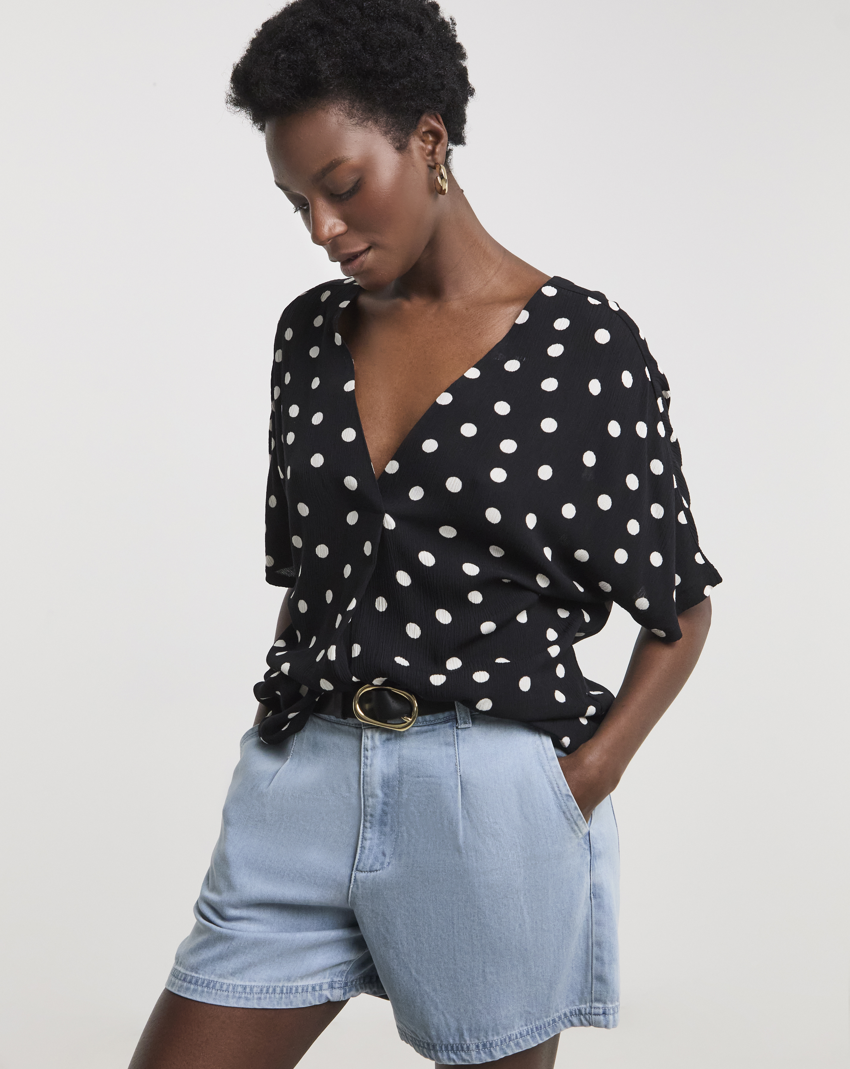 Textured Crinkle Tunic Top
