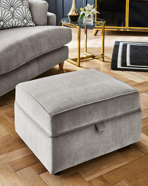 Joanna Hope Tilly Storage Footstool - Grey