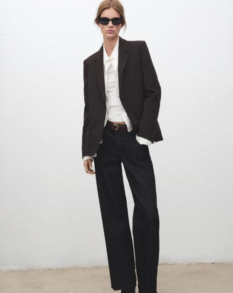 Mango Straight-Fit Suit Blazer