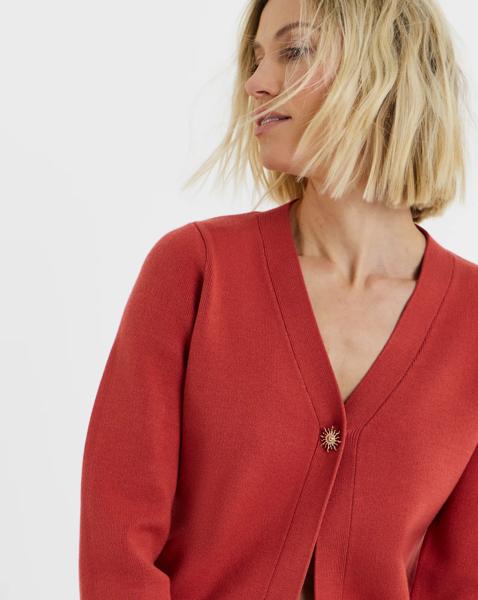 V Neck Statement Button Cardigan