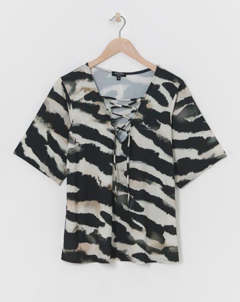 Lace Up Jersey Top