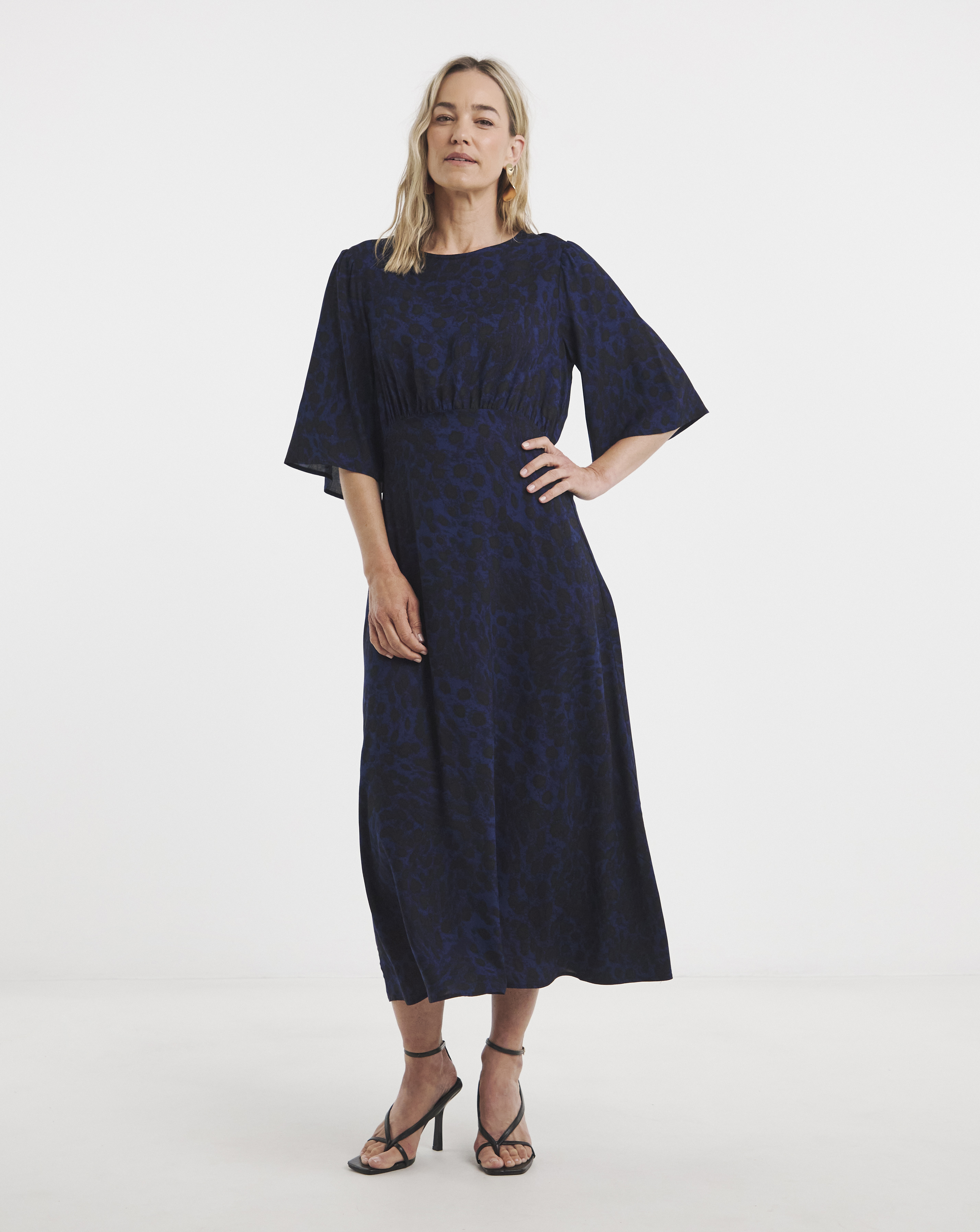 Half Angel Sleeve Tea Dress
