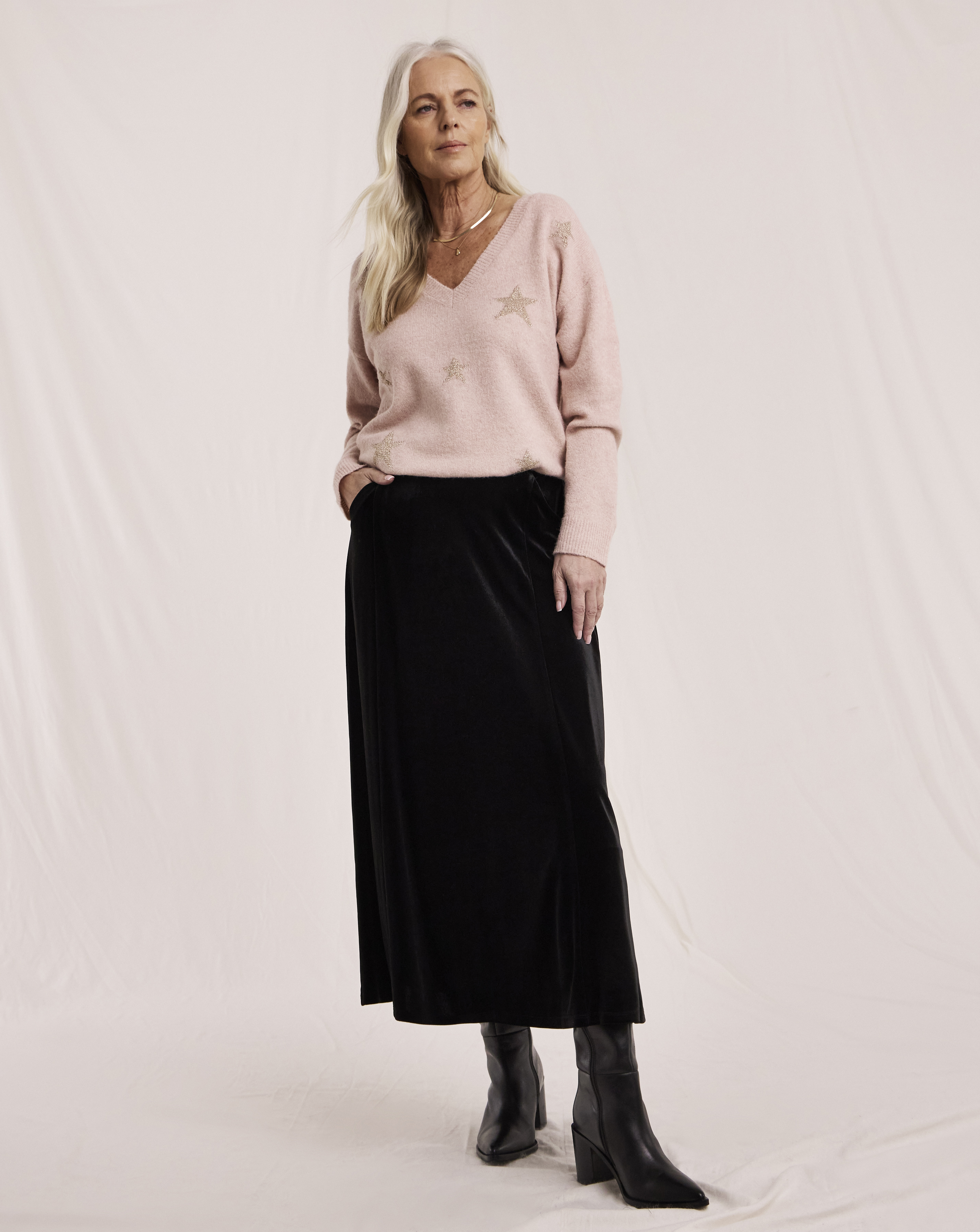 Julipa Velvet Midi Skirt