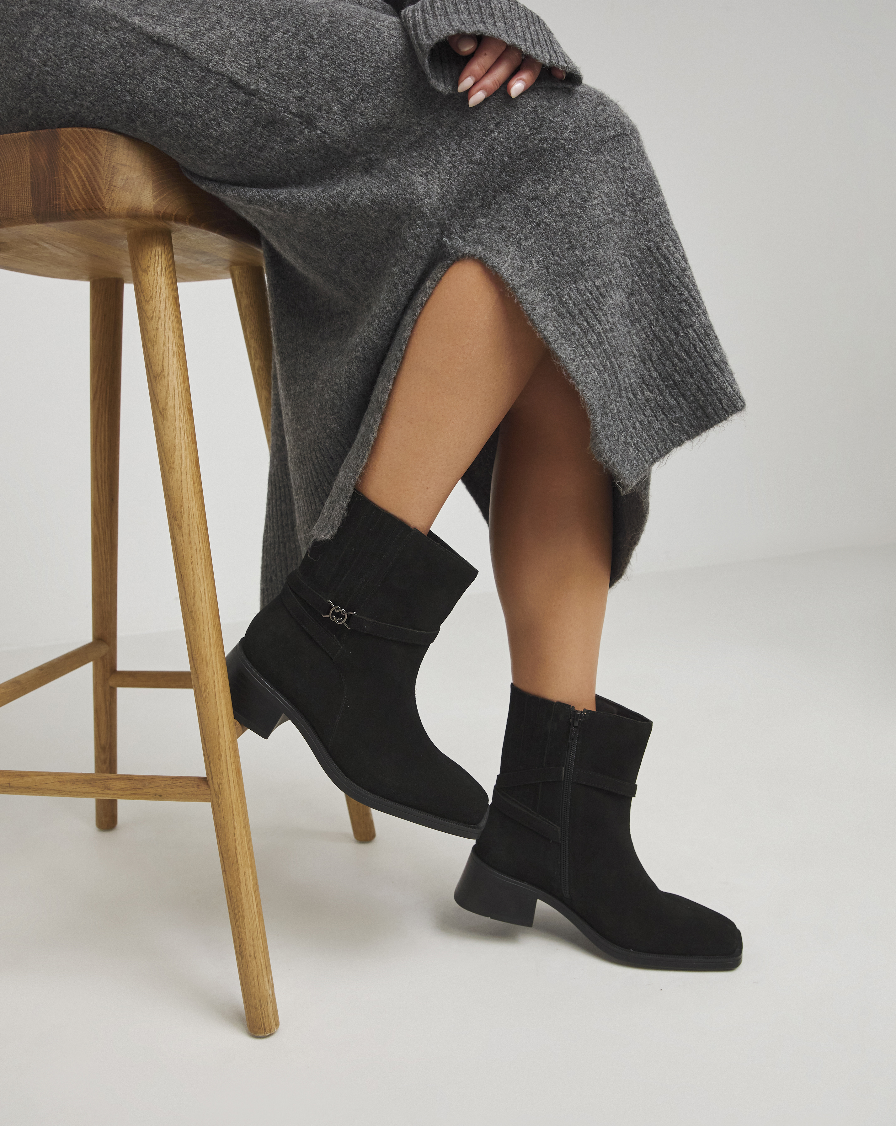 Suede Boots Concealed Gusset Ex Wide Fit