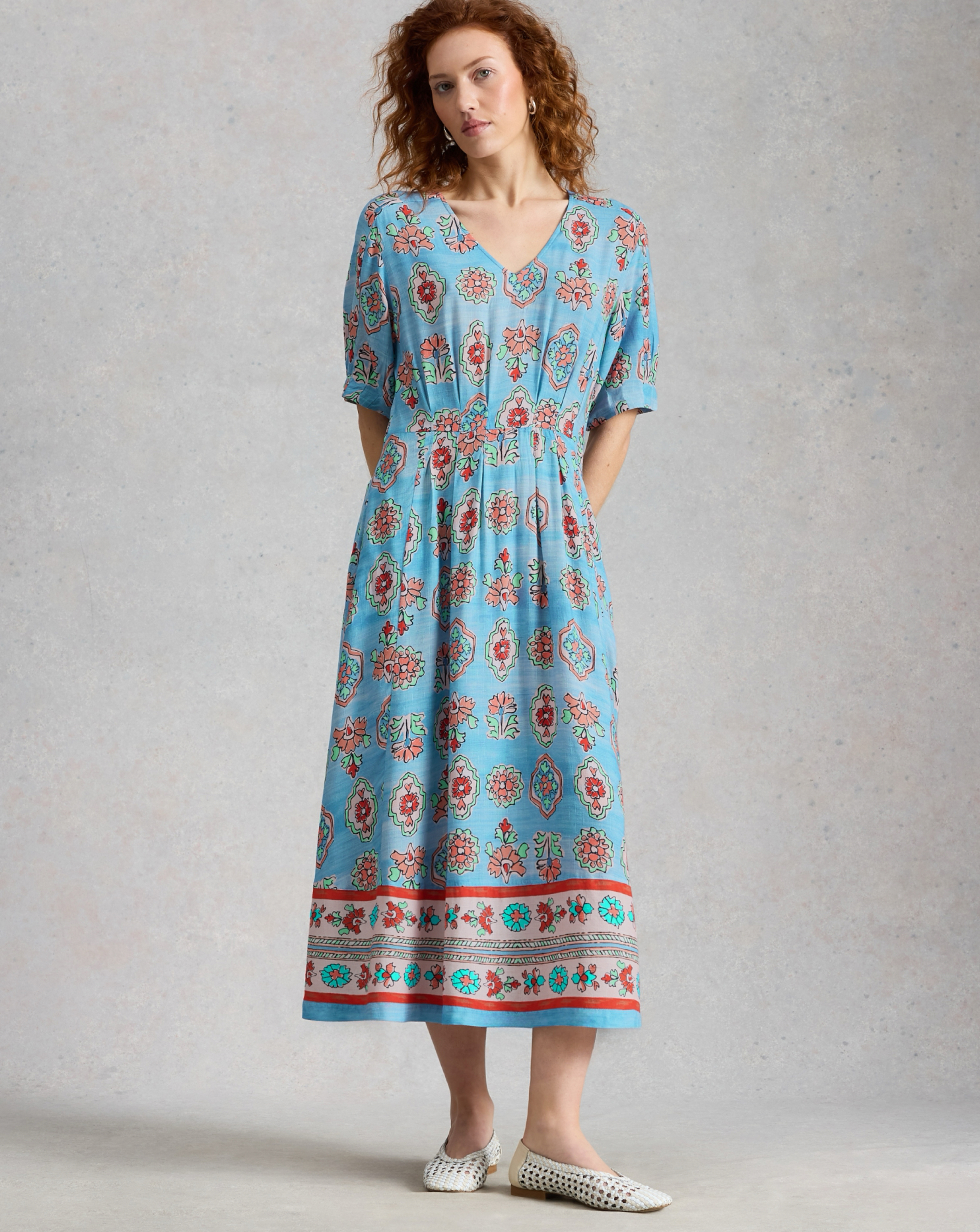 White Stuff Women's Blue Multi Kate Midi Dress - Image 3
