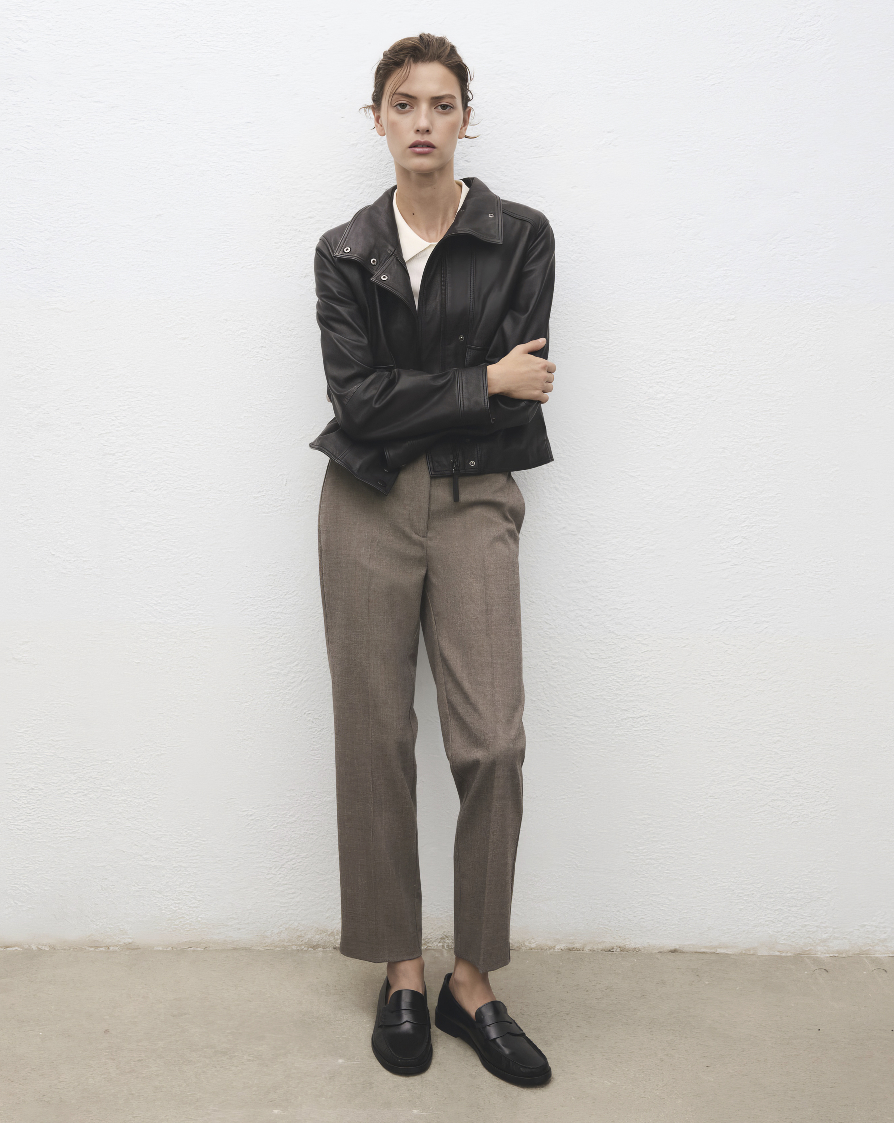 Mango Cropped Tailored Pinstripe Trouser