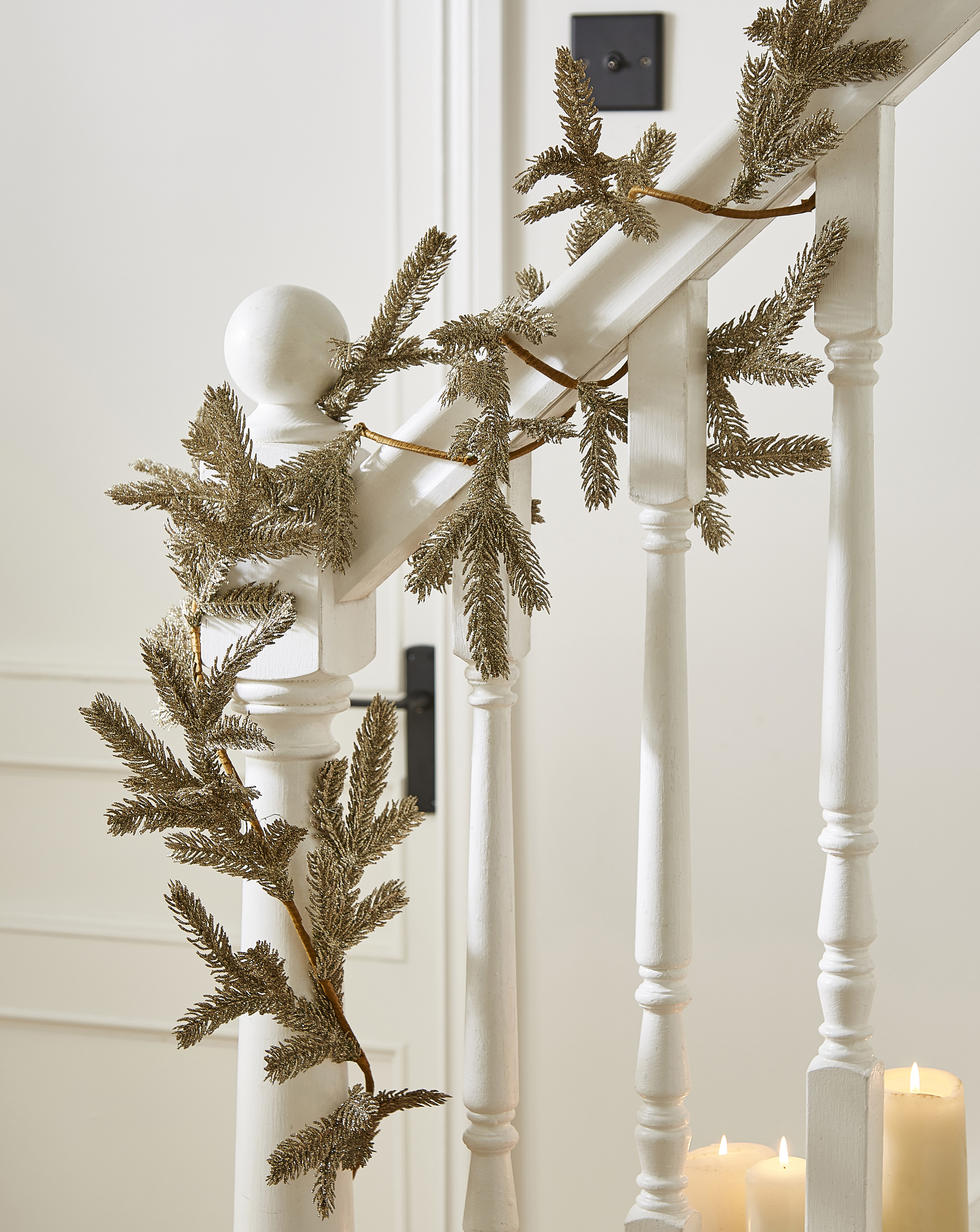 Champagne Glitter Fir Garland 1.6m