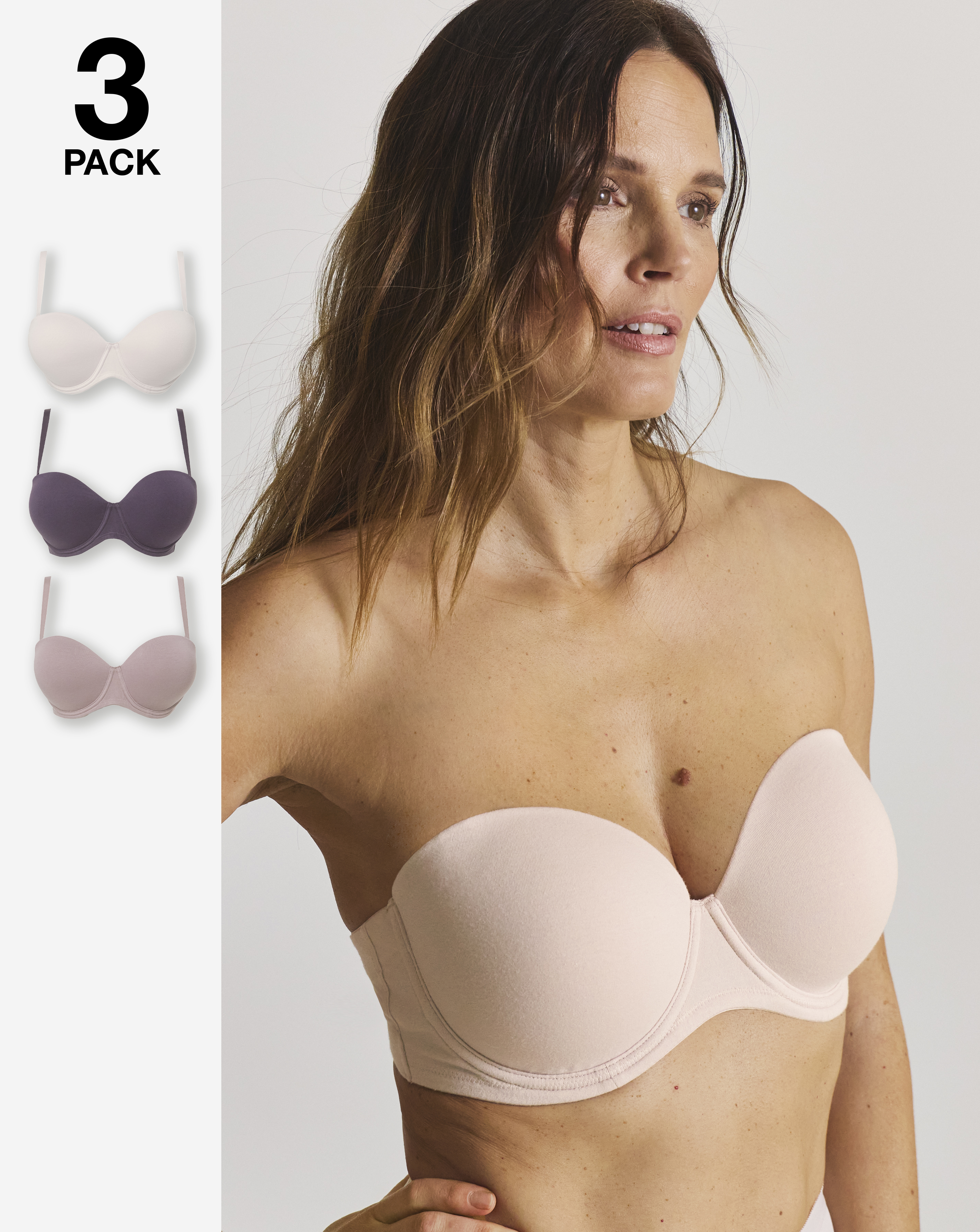 3 Pack Cotton Multiway Bras